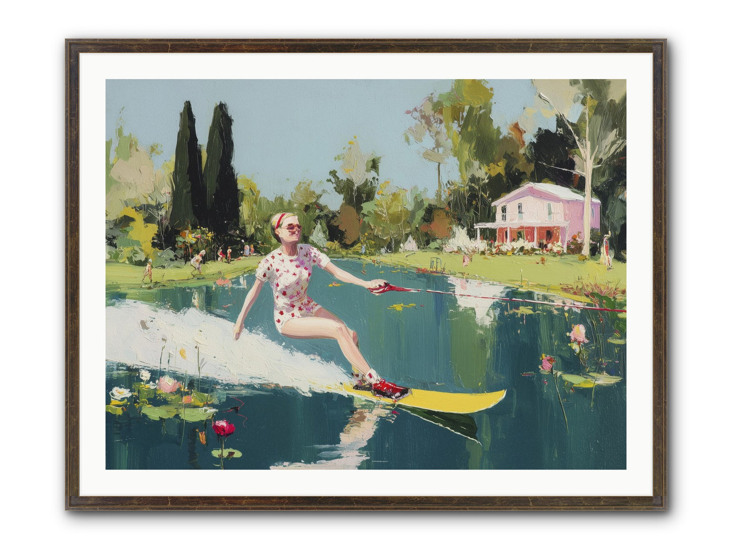 Water Rush Framed Print - Slimwoods Black/Gold 40x30
