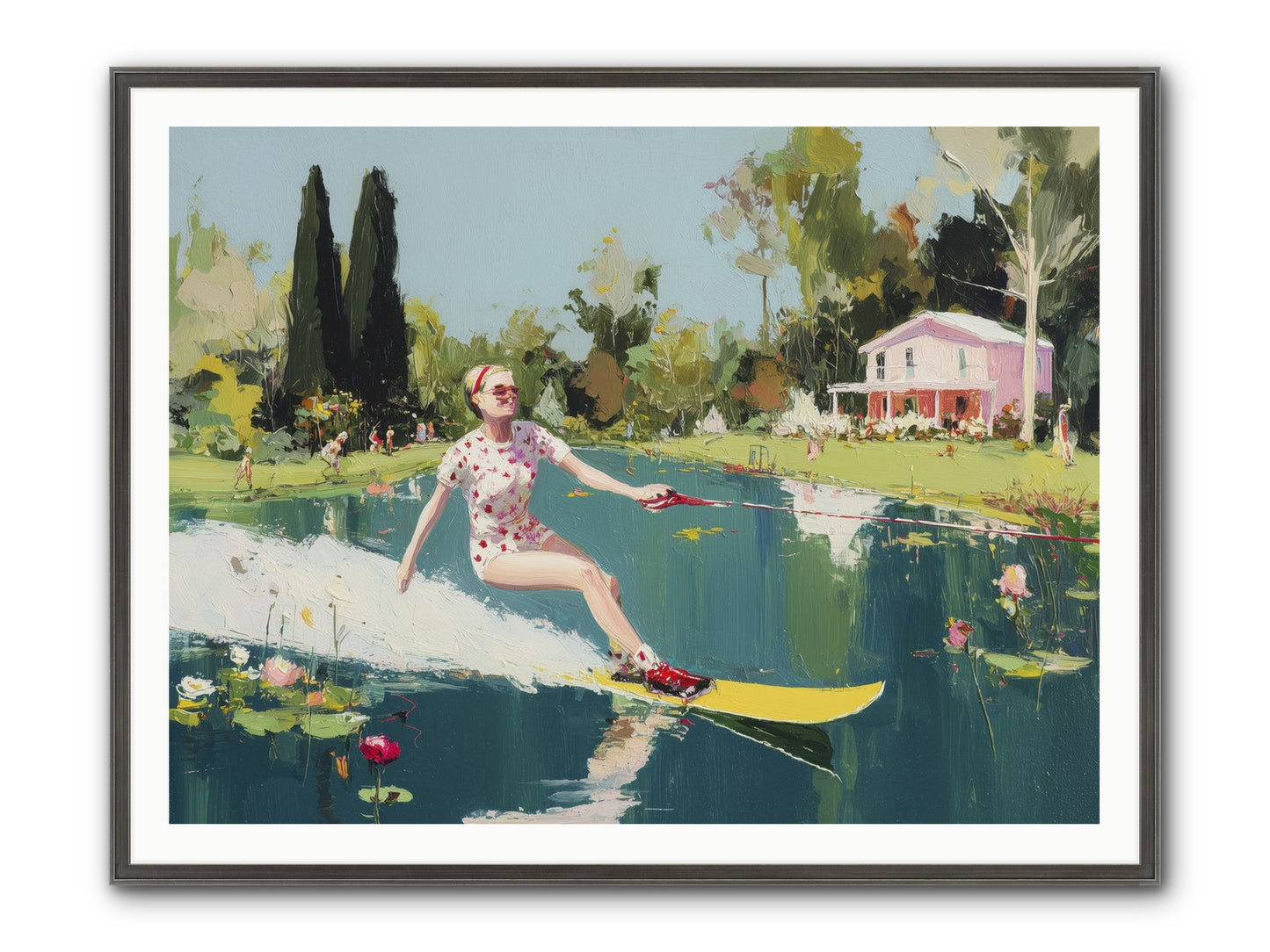Water Rush Framed Print - Slimwoods Black/Silver 48x36