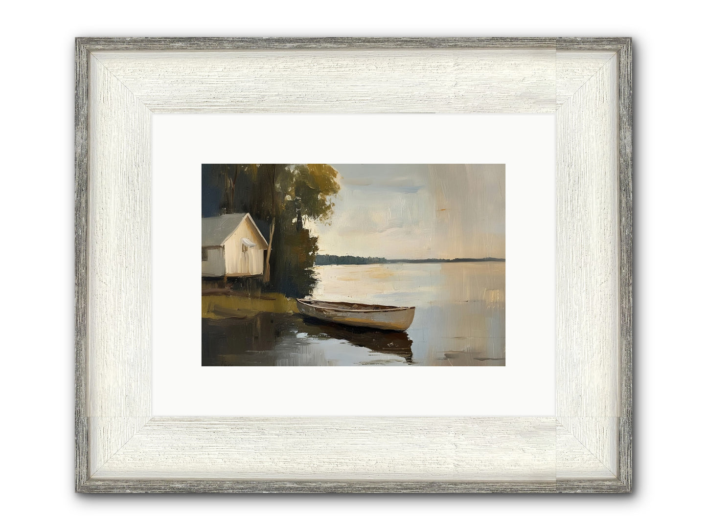Water's Edge Framed Print - Driftwood White 12x8