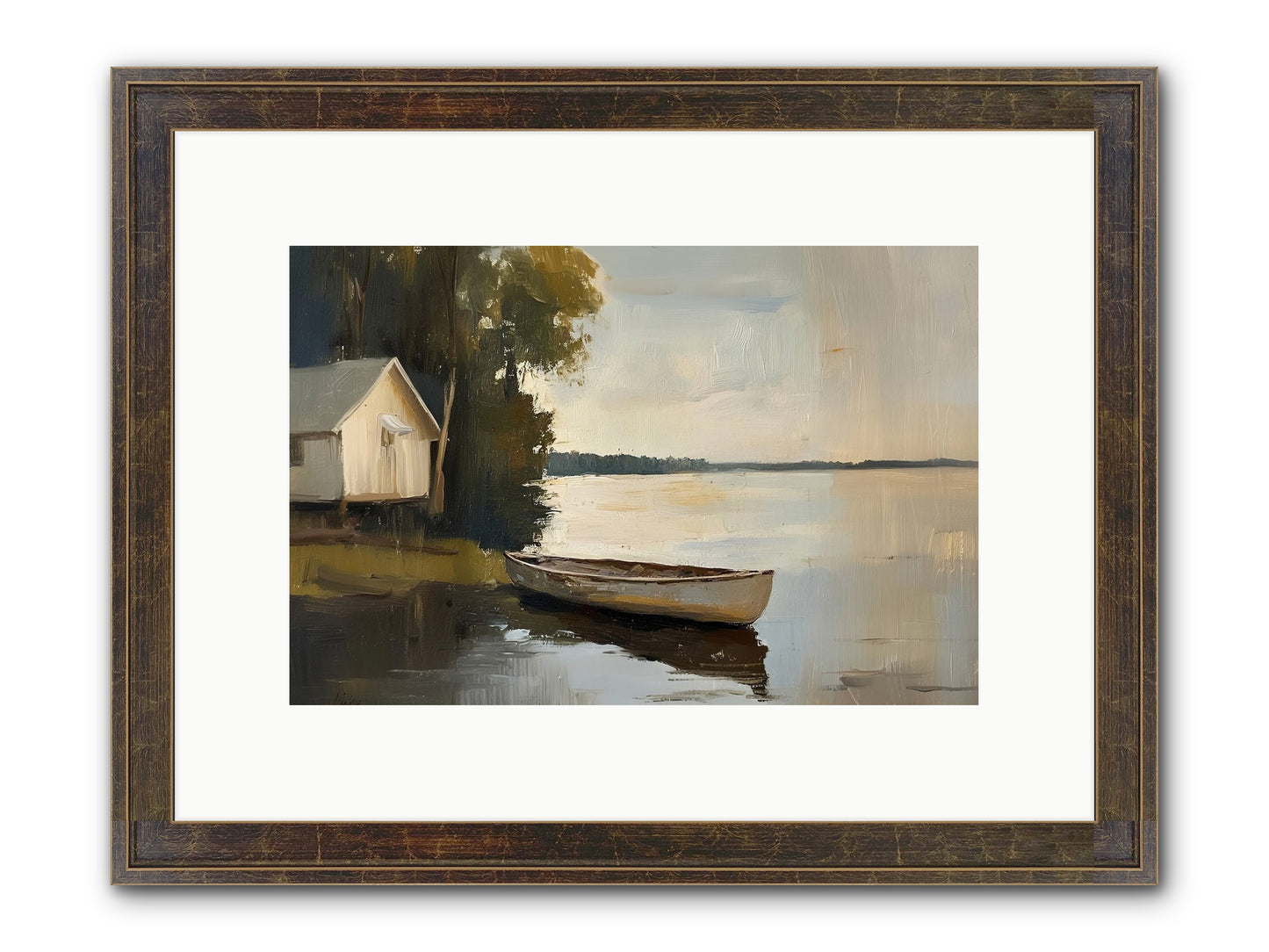 Water's Edge Framed Print - Slimwoods Black/Gold 12x8