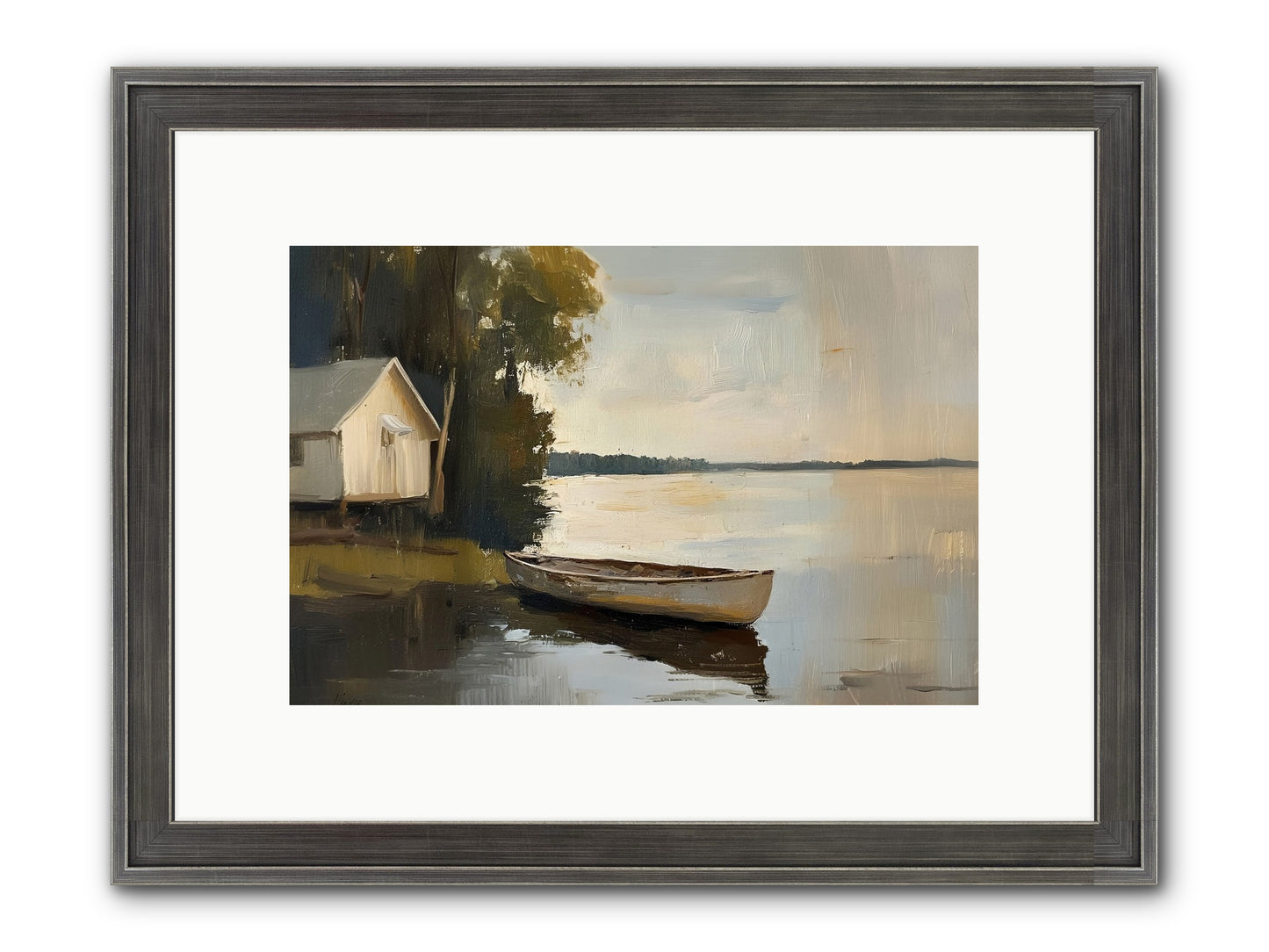 Water's Edge Framed Print - Slimwoods Black/Silver 12x8