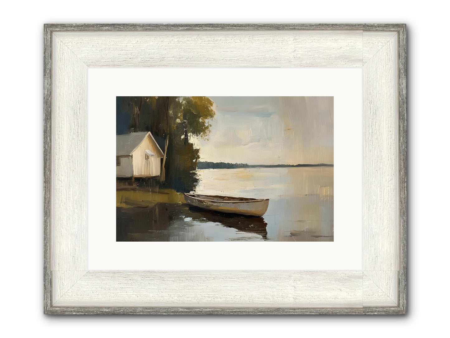 Water's Edge Framed Print - Driftwood White 15x10