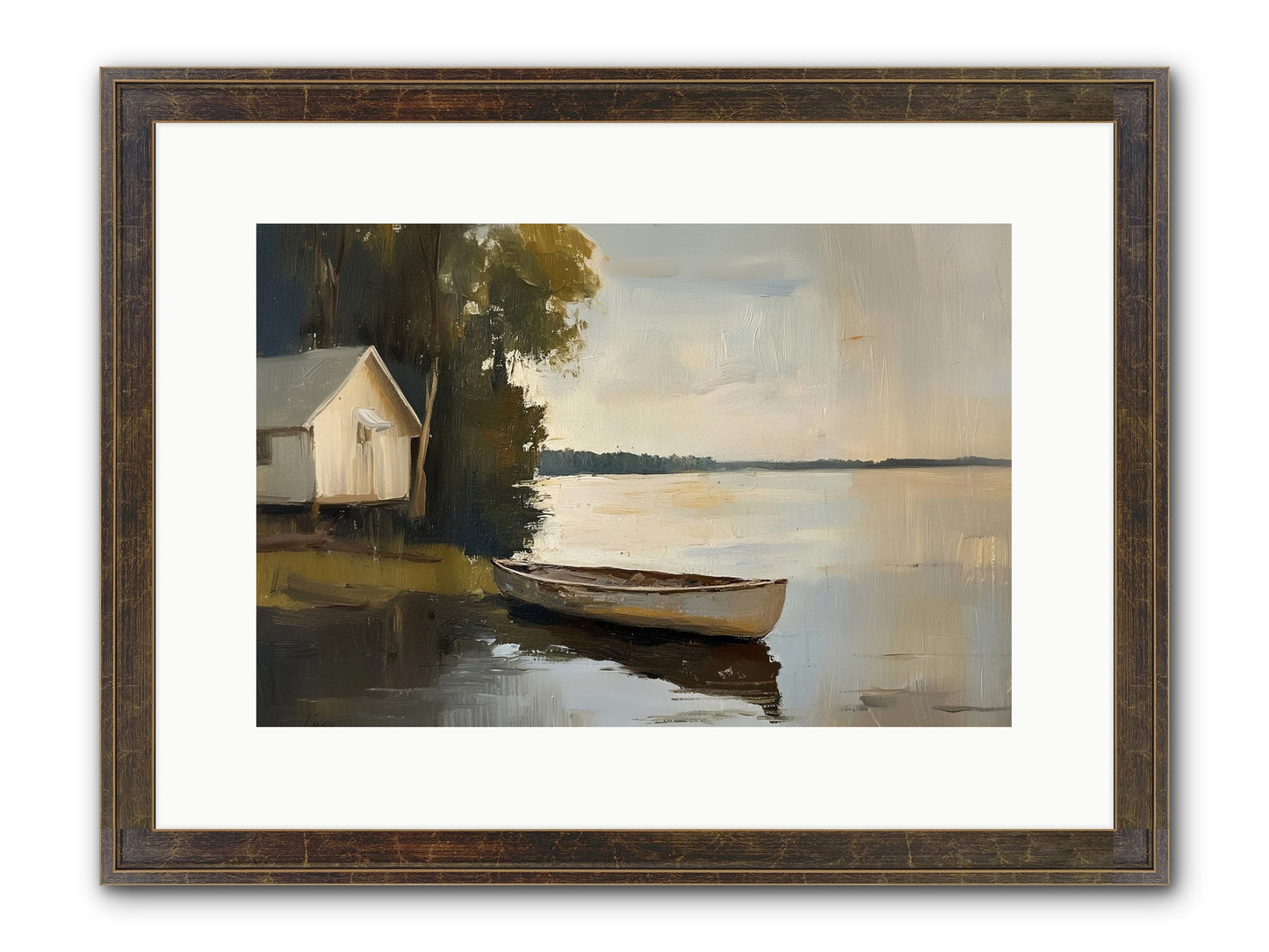 Water's Edge Framed Print - Slimwoods Black/Gold 15x10
