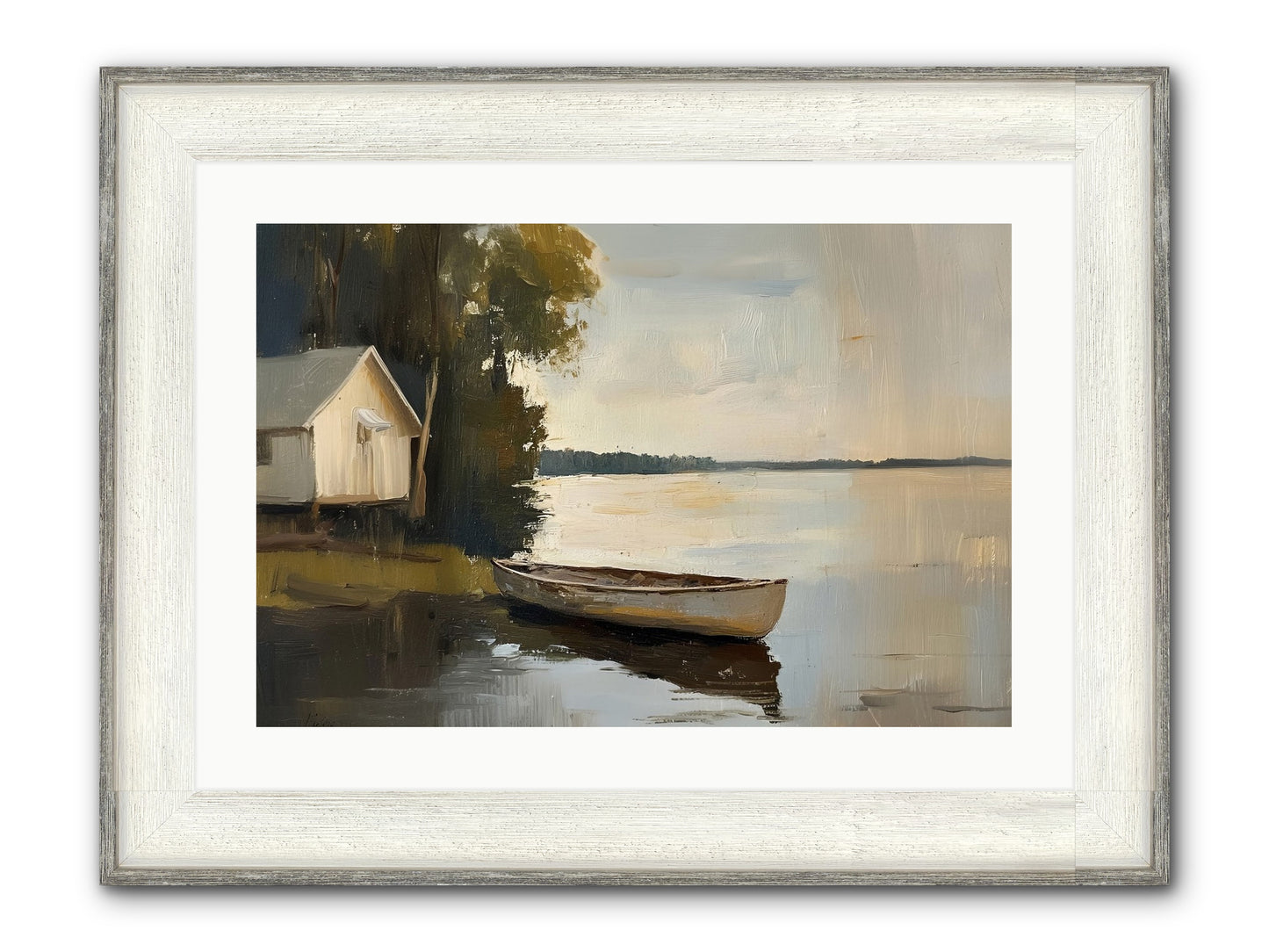 Water's Edge Framed Print - Driftwood White 24x16