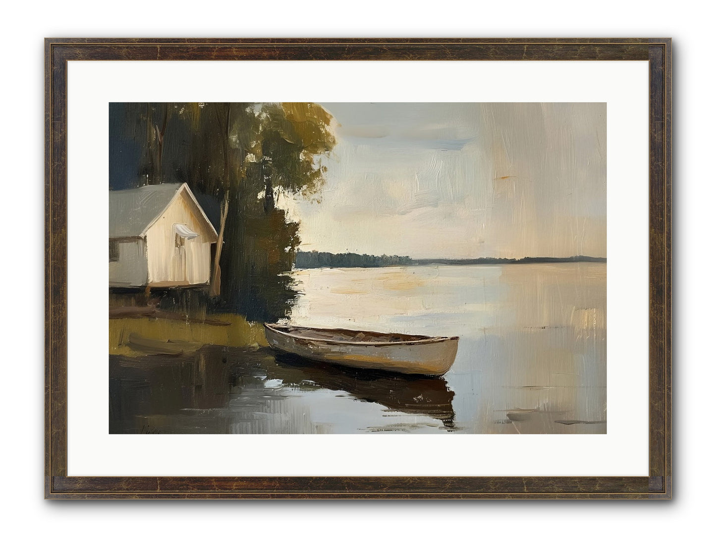 Water's Edge Framed Print - Slimwoods Black/Gold 24x16