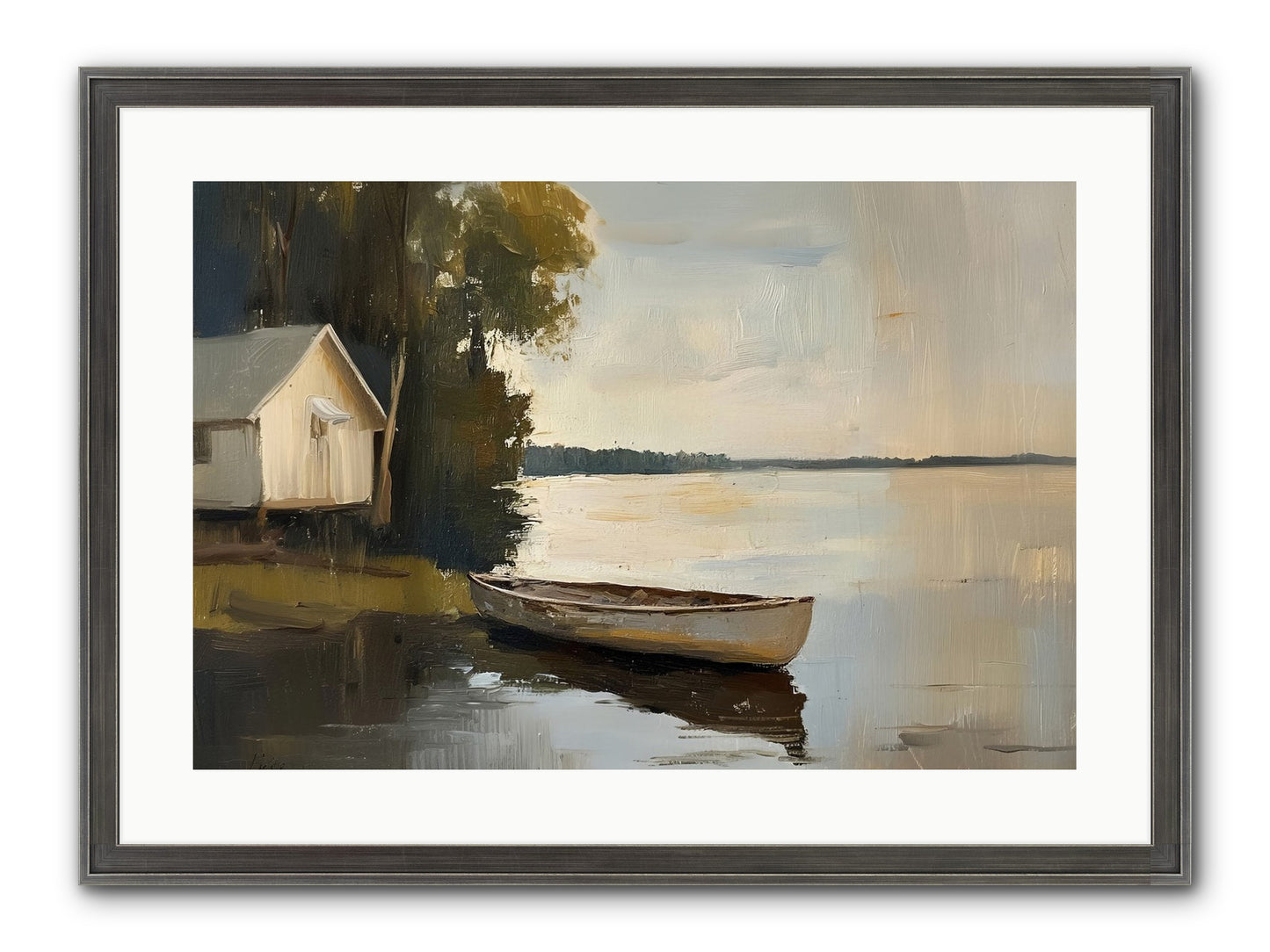 Water's Edge Framed Print - Slimwoods Black/Silver 24x16