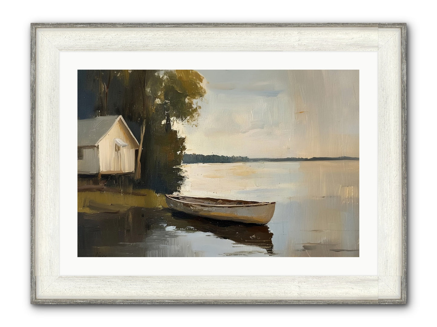 Water's Edge Framed Print - Driftwood White 30x20
