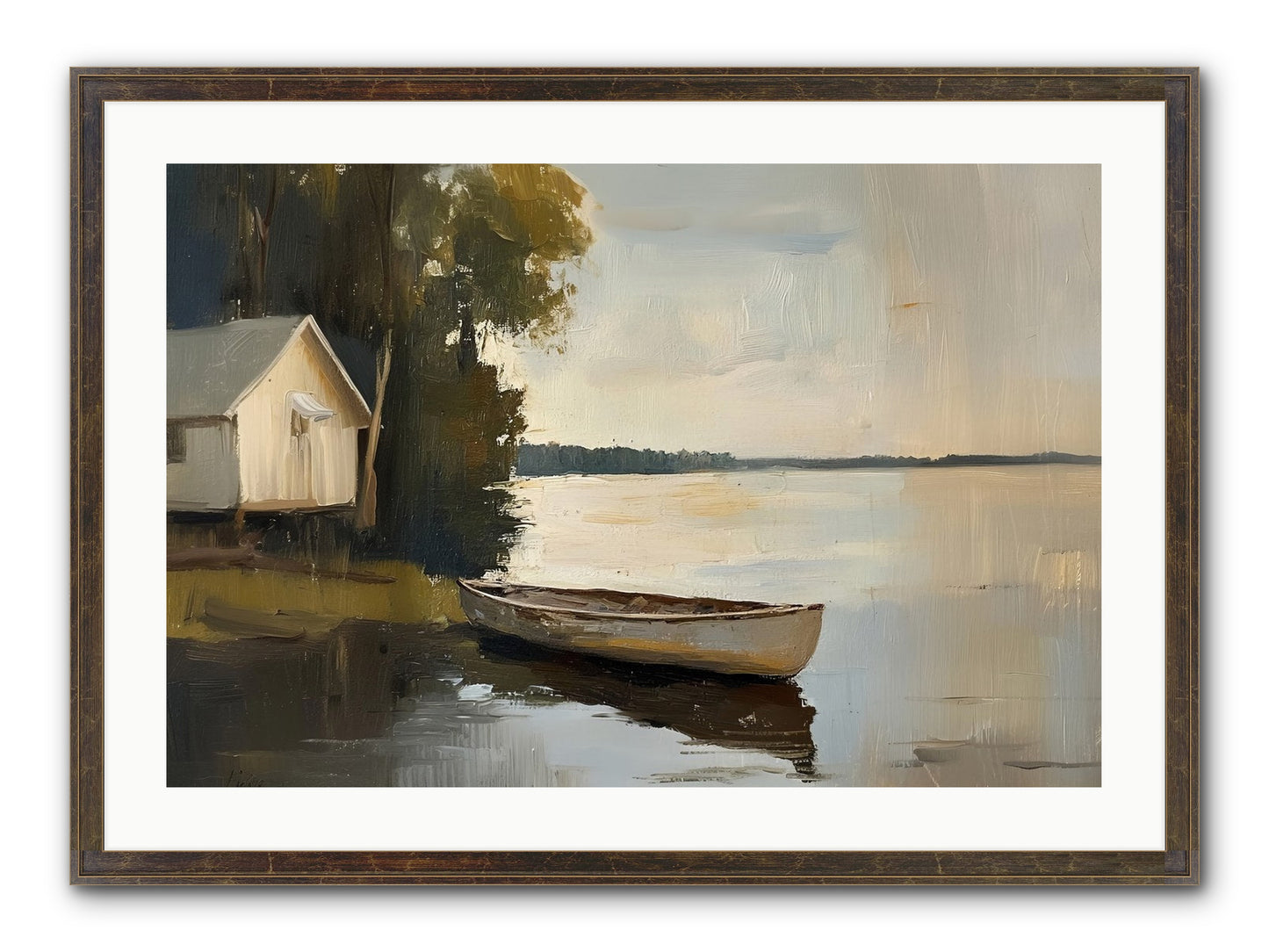 Water's Edge Framed Print - Slimwoods Black/Gold 30x20