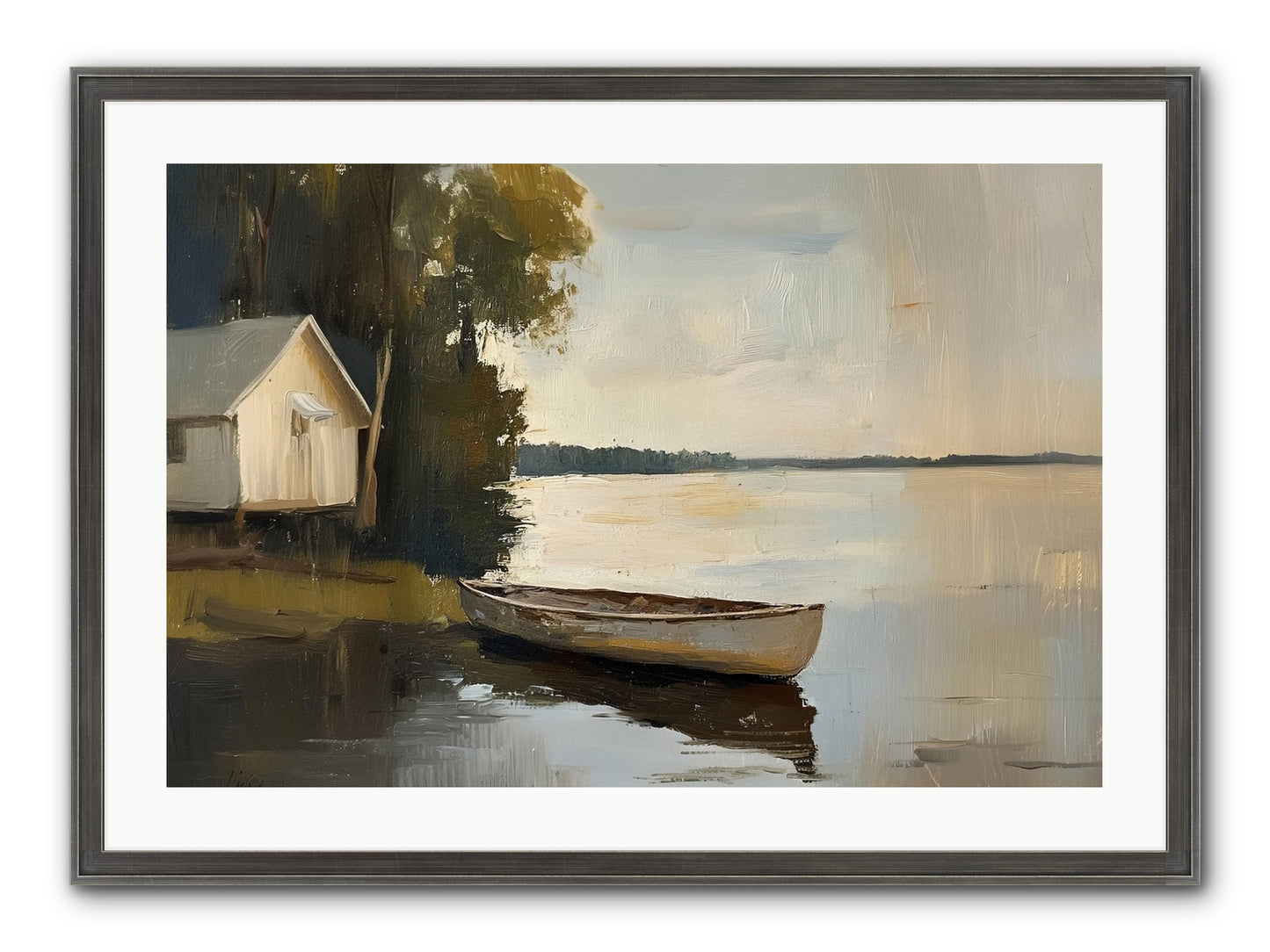 Water's Edge Framed Print - Slimwoods Black/Silver 30x20