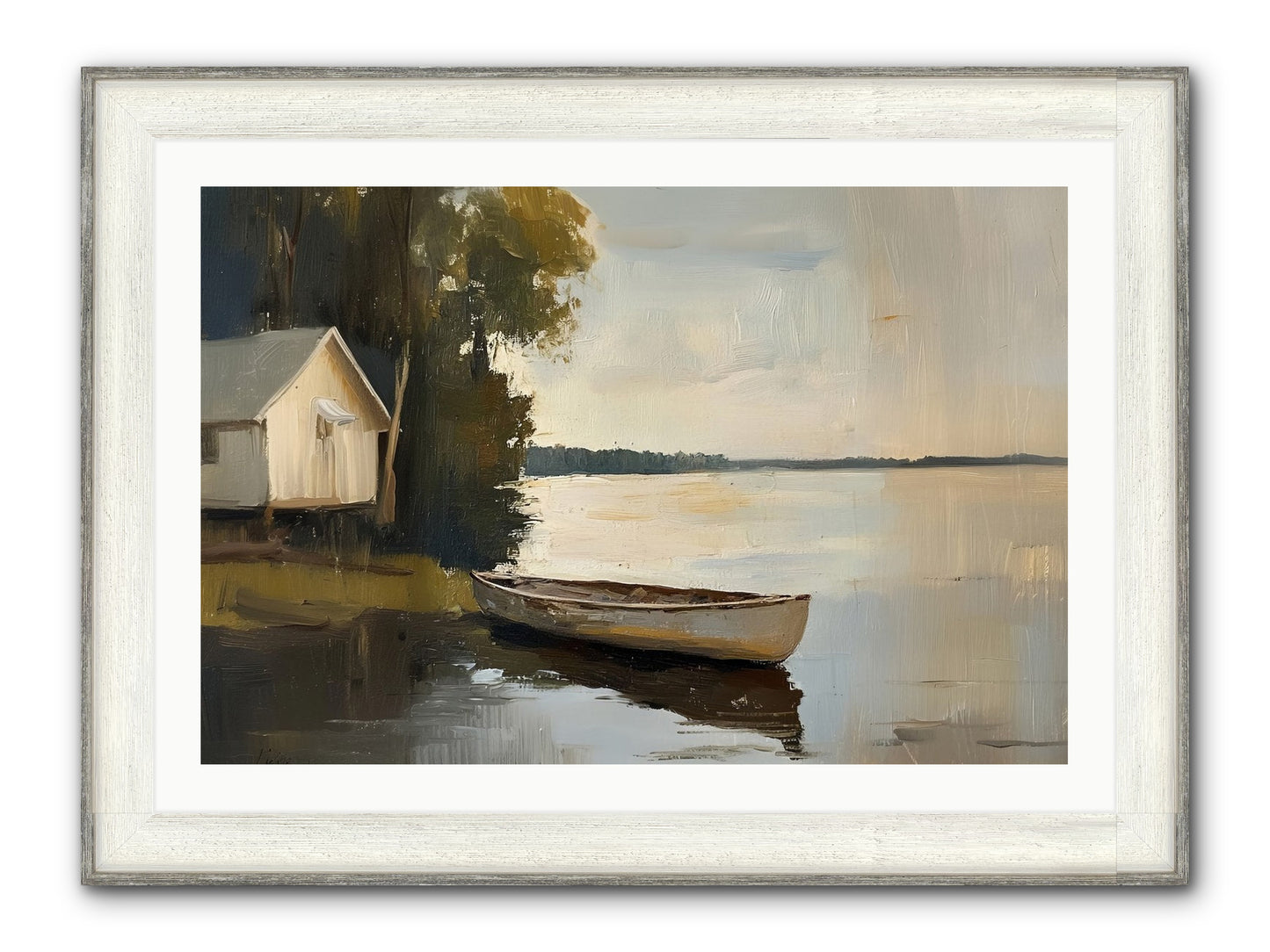 Water's Edge Framed Print - Driftwood White 36x24