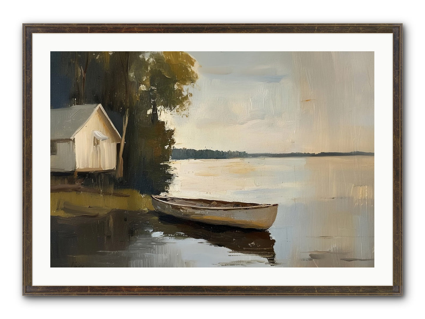Water's Edge Framed Print - Slimwoods Black/Gold 36x24