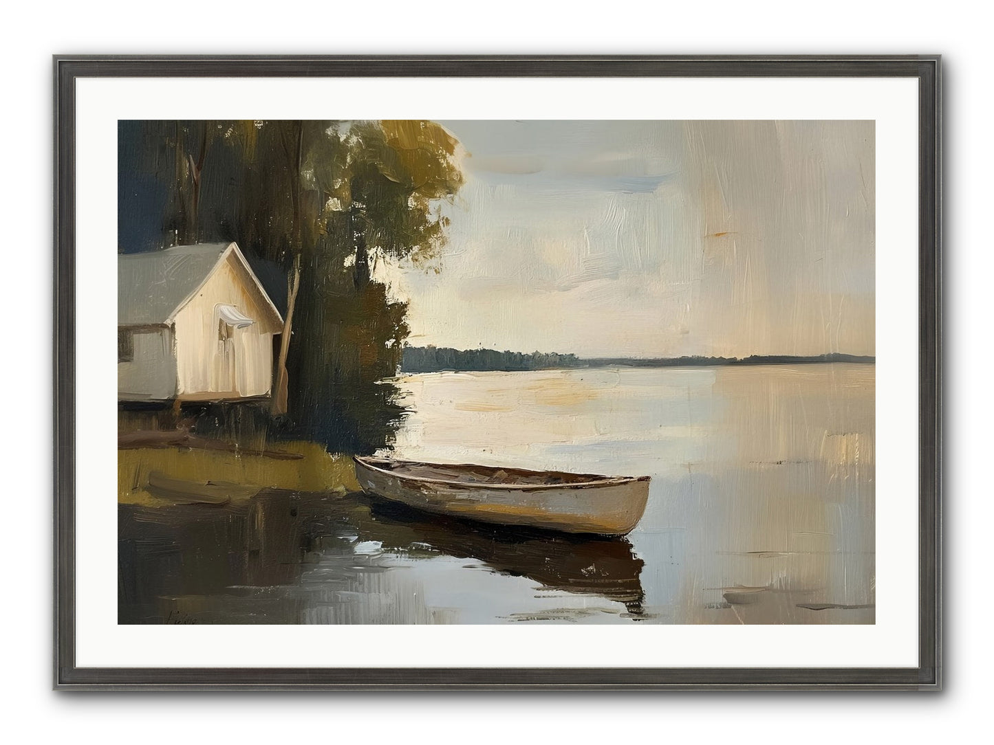 Water's Edge Framed Print - Slimwoods Black/Silver 36x24