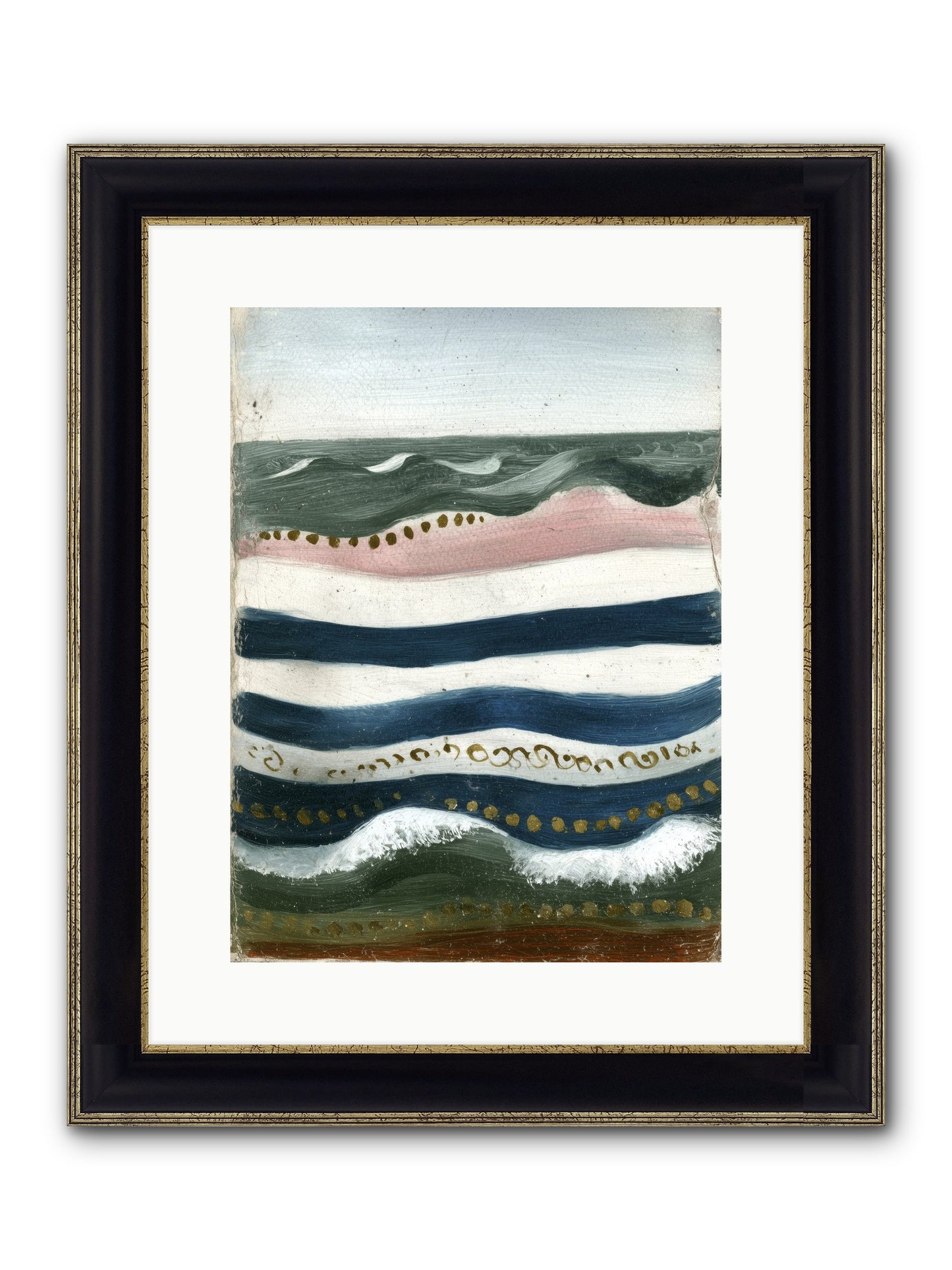 Water's Waltz Framed Print - Black & Gold 12x16