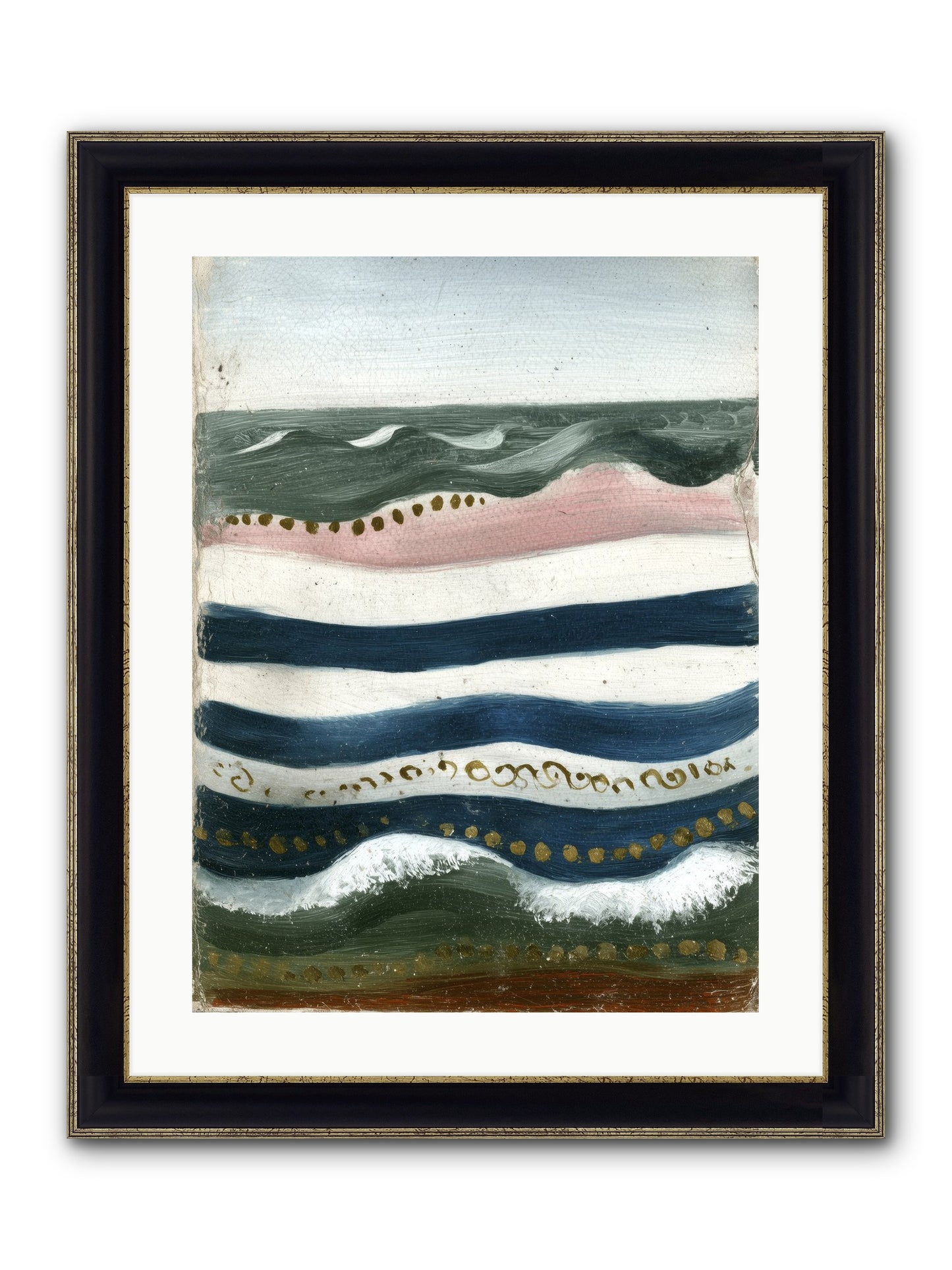 Water's Waltz Framed Print - Black & Gold 18x24