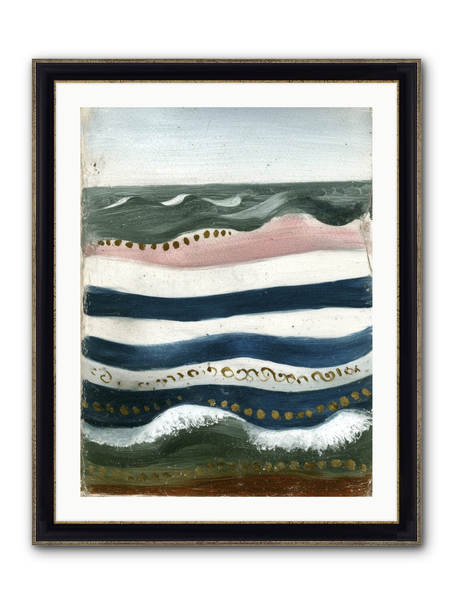 Water's Waltz Framed Print - Black & Gold 24x32