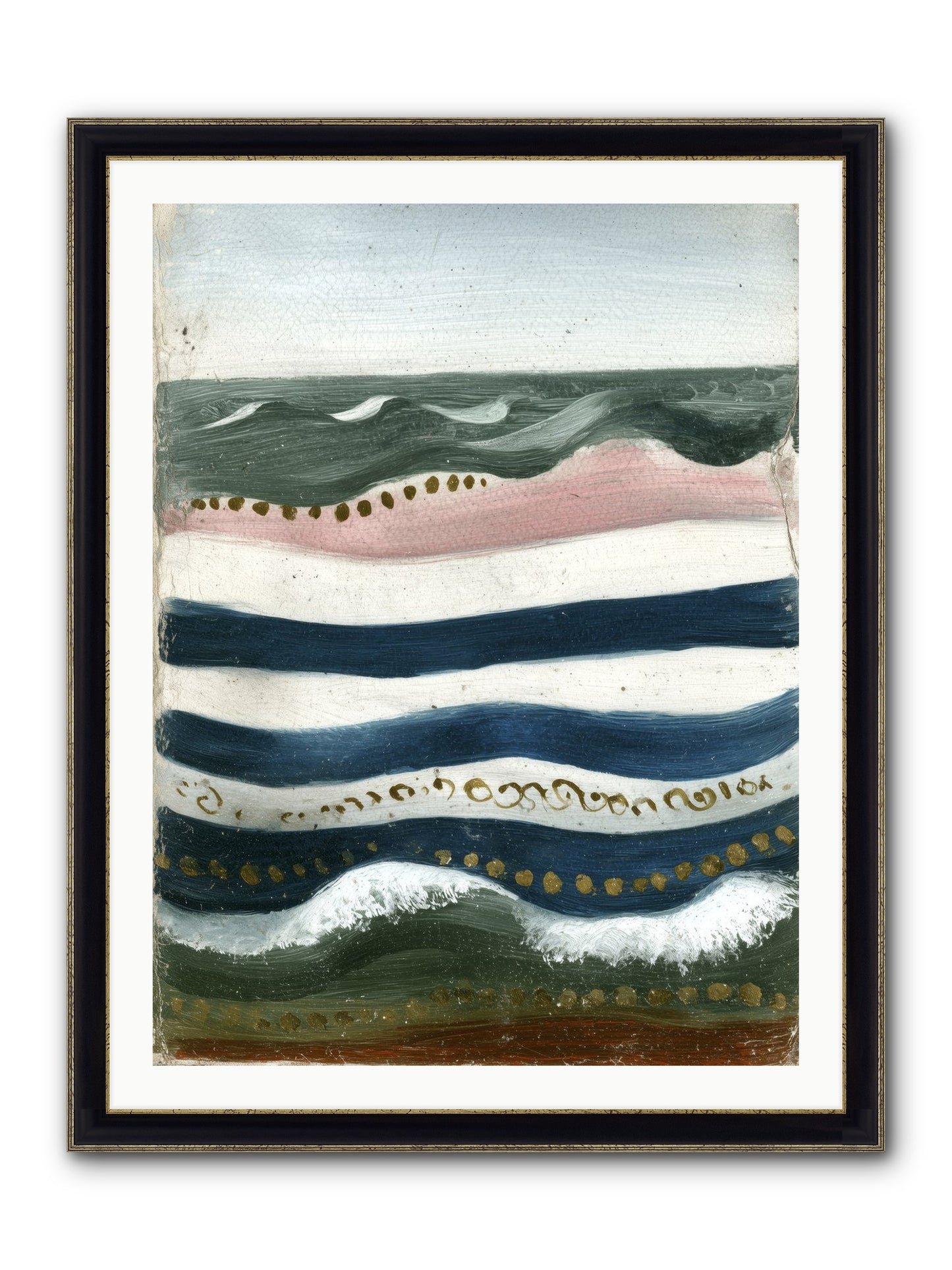 Water's Waltz Framed Print - Black & Gold 30x40