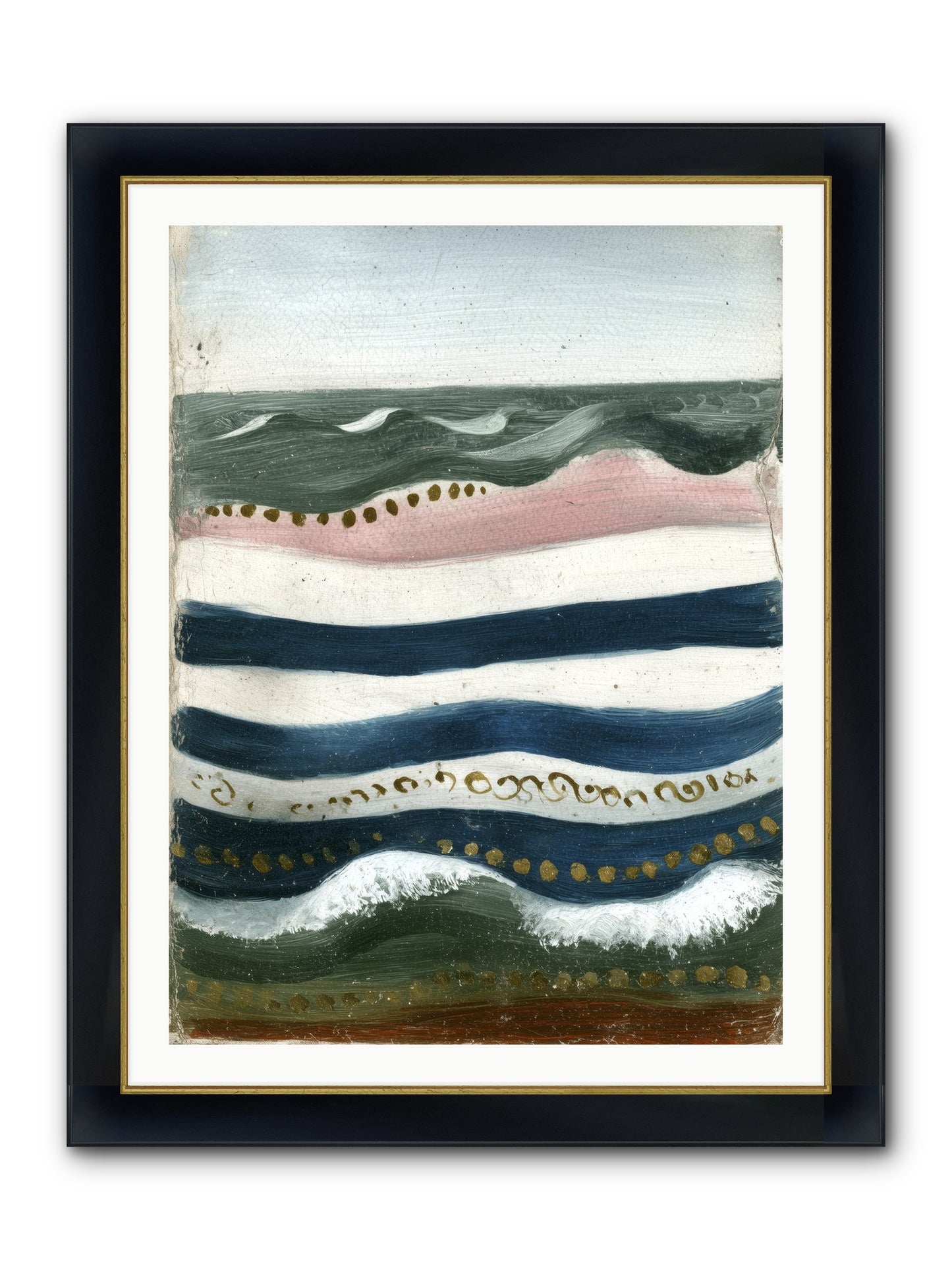 Water's Waltz Framed Print - Wide Black w/Gold 30x40