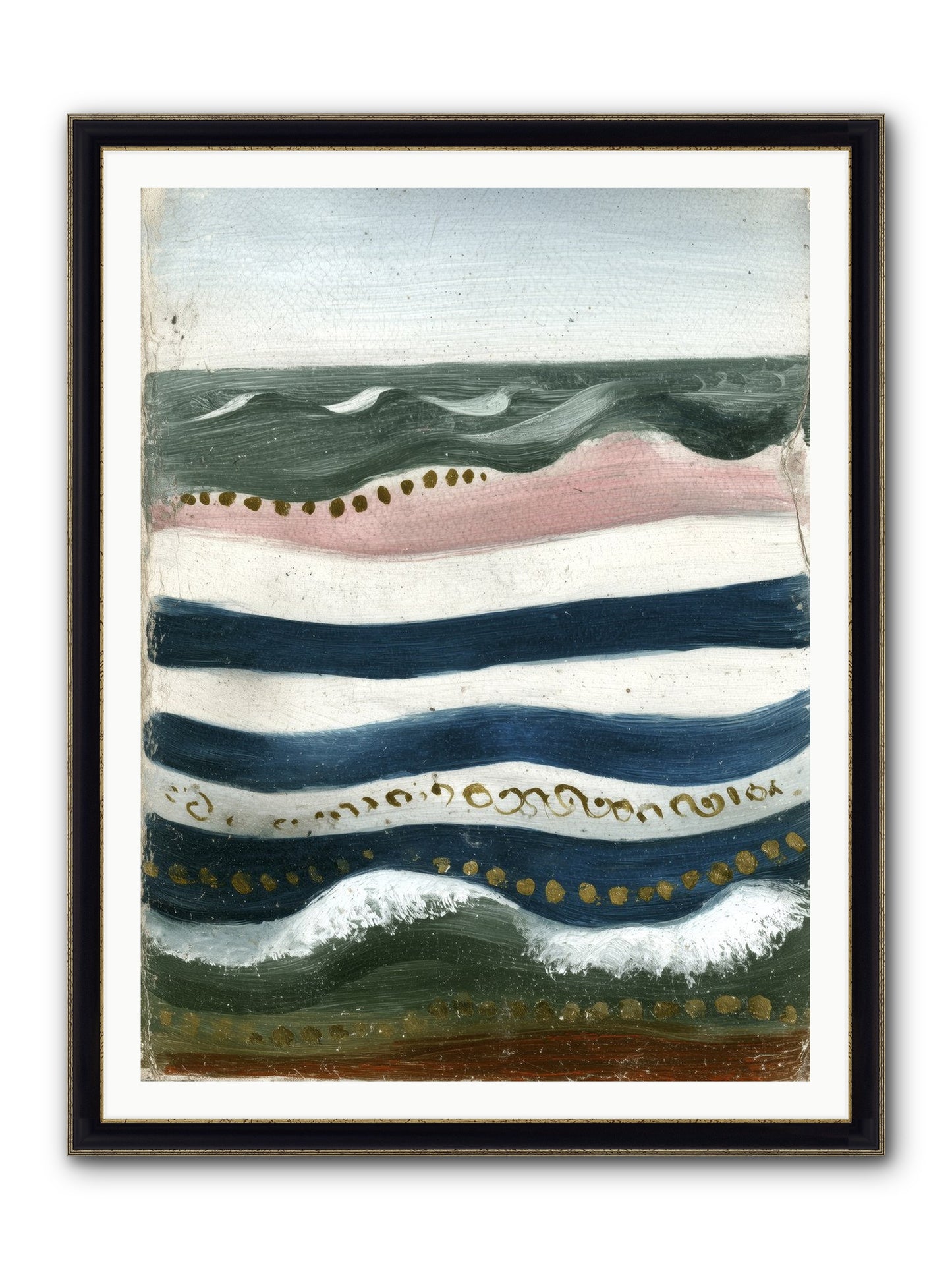Water's Waltz Framed Print - Black & Gold 36x48