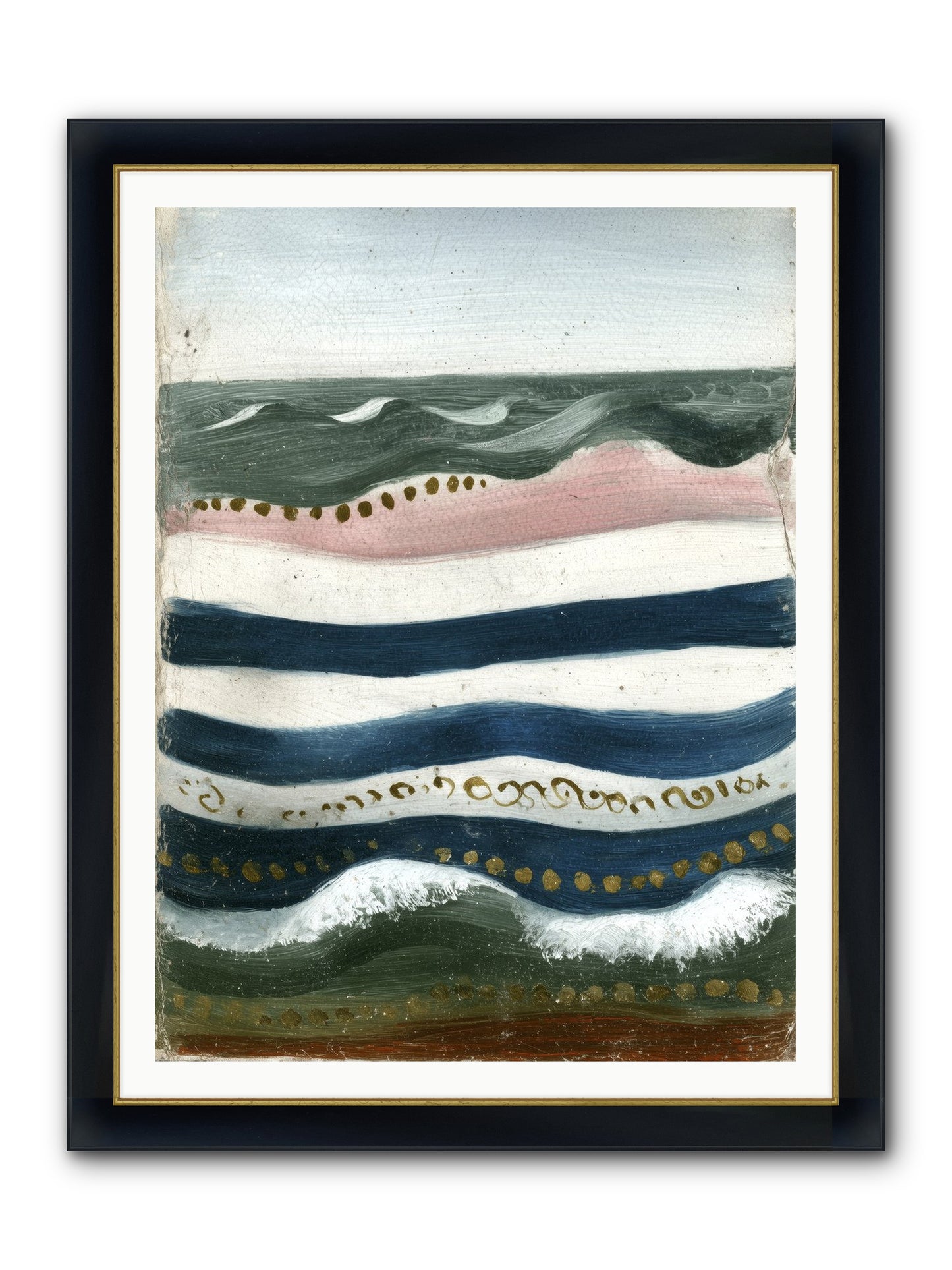 Water's Waltz Framed Print - Wide Black w/Gold 36x48
