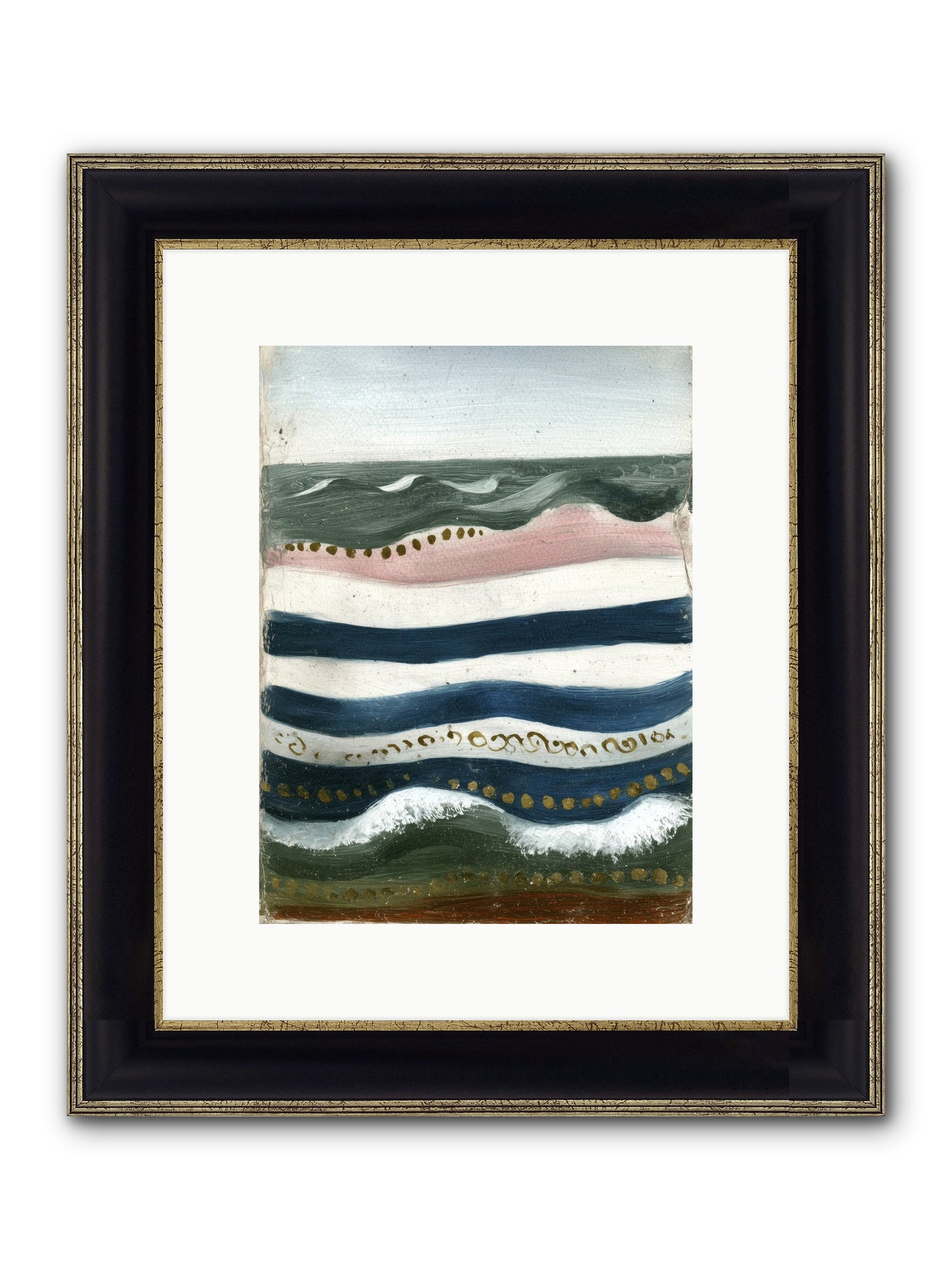 Water's Waltz Framed Print - Black & Gold 9x12