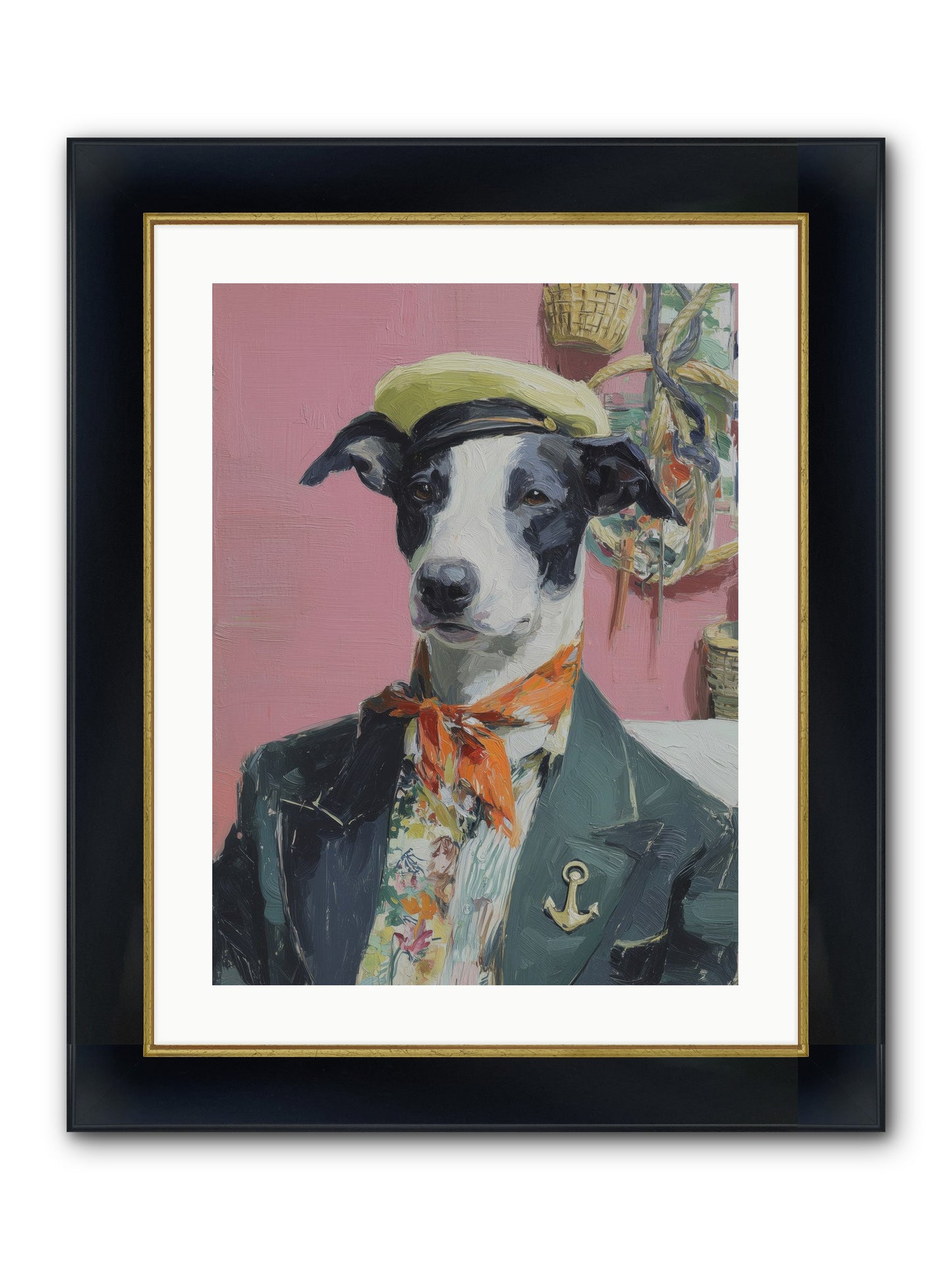 Waterfront's Yearning Framed Print - Wide Black w/Gold 18x24