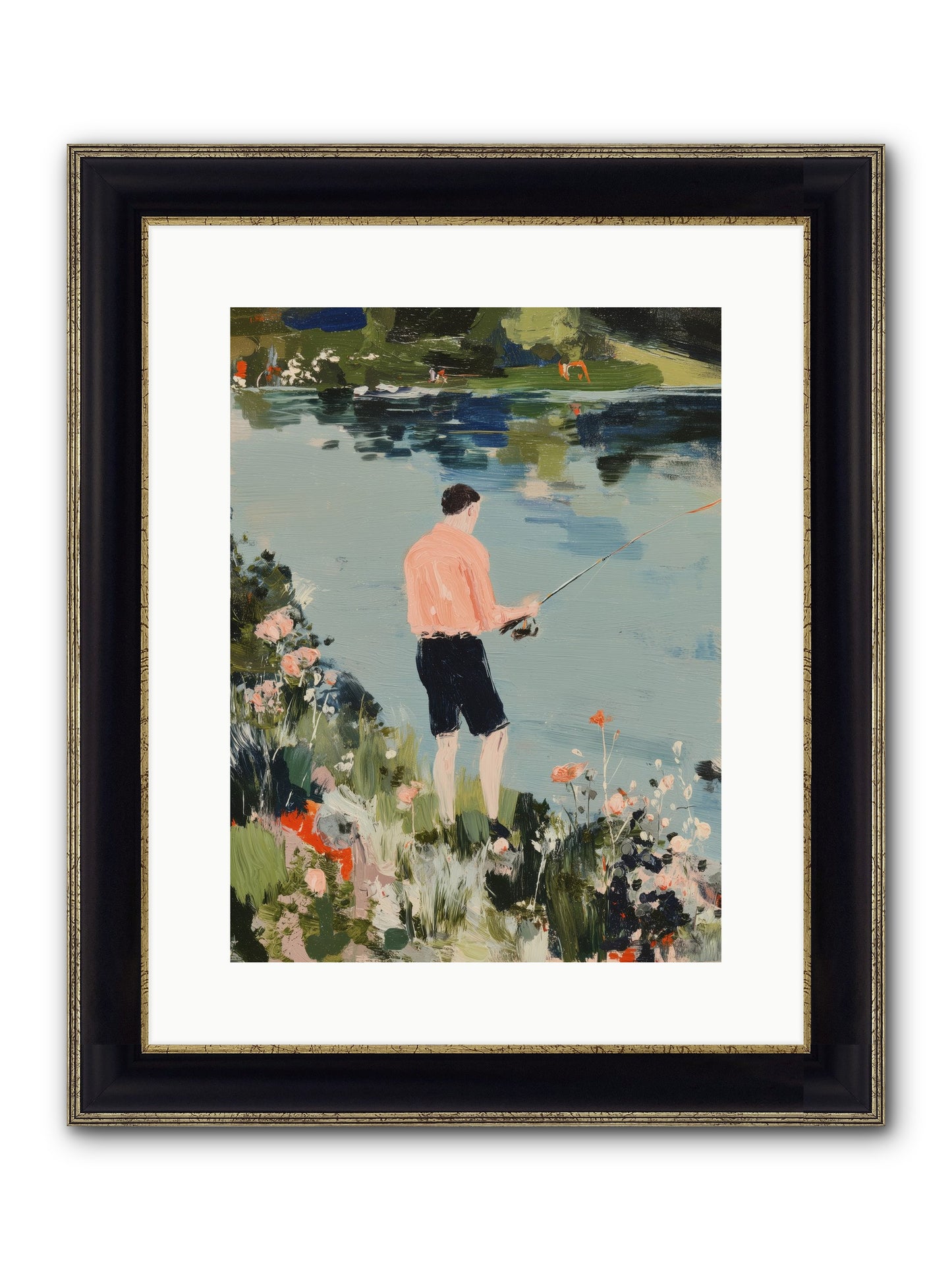 Waterfront Wisdom Framed Print - Black & Gold 12x16