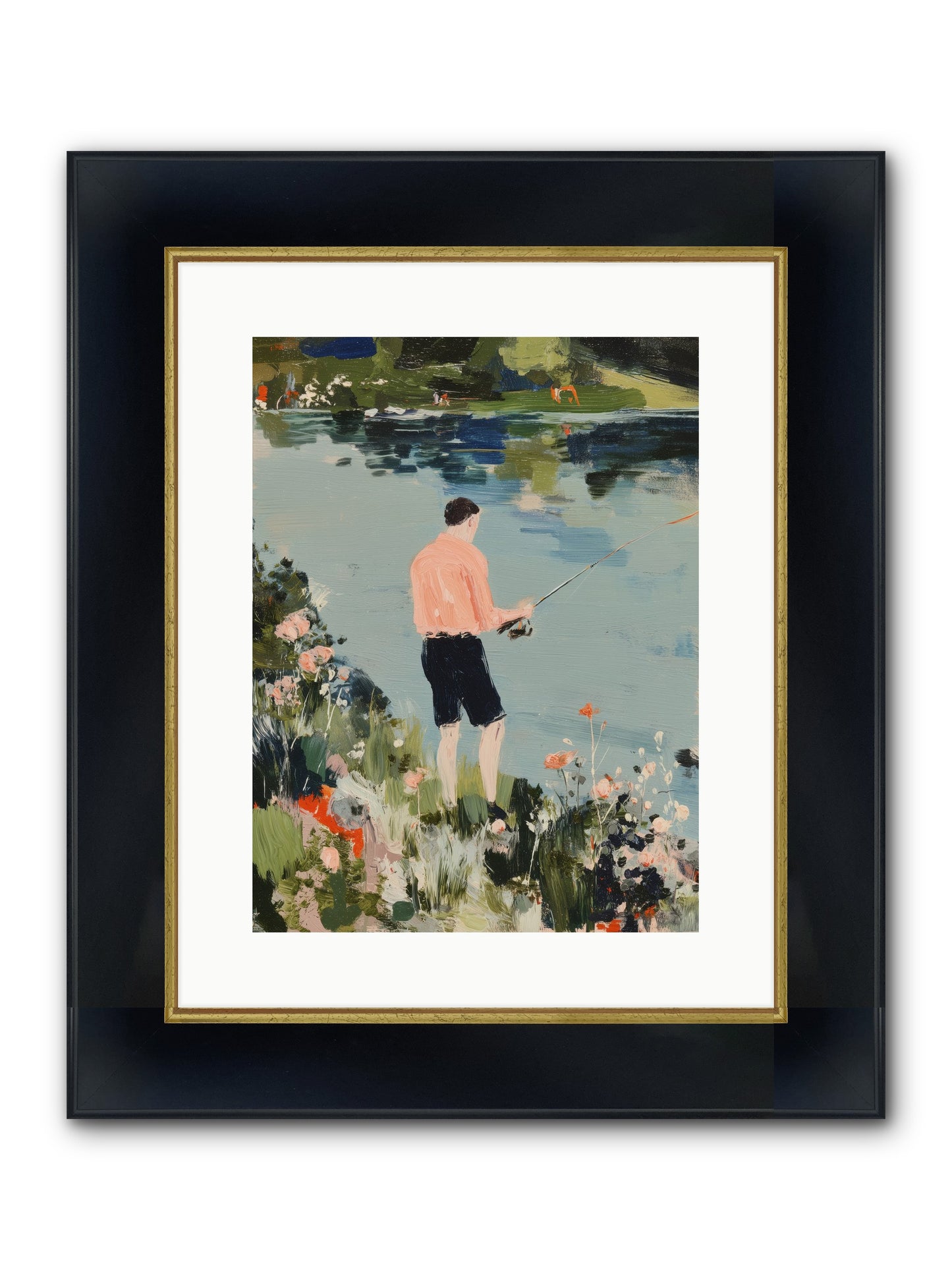 Waterfront Wisdom Framed Print - Wide Black w/Gold 12x16