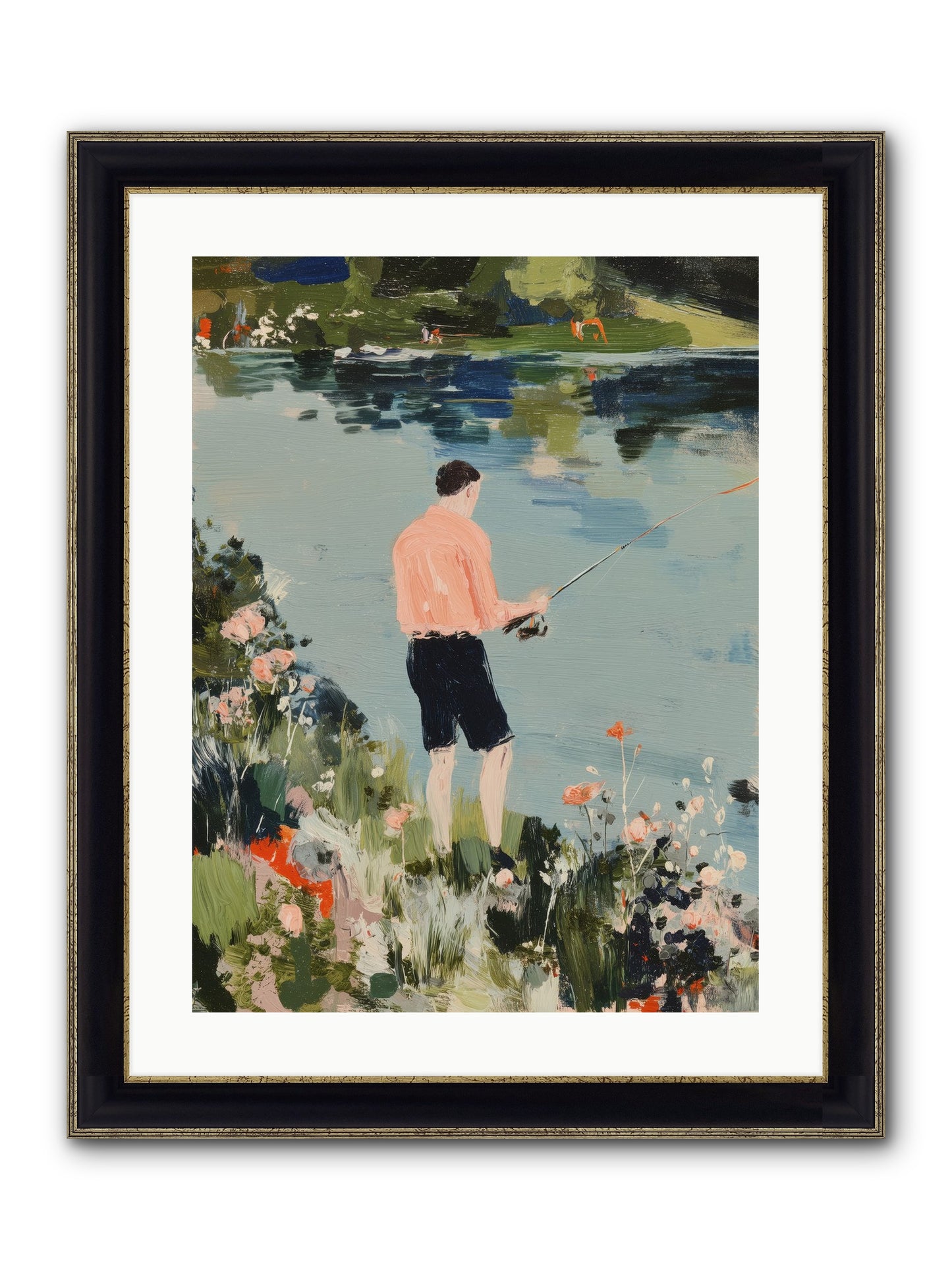 Waterfront Wisdom Framed Print - Black & Gold 18x24