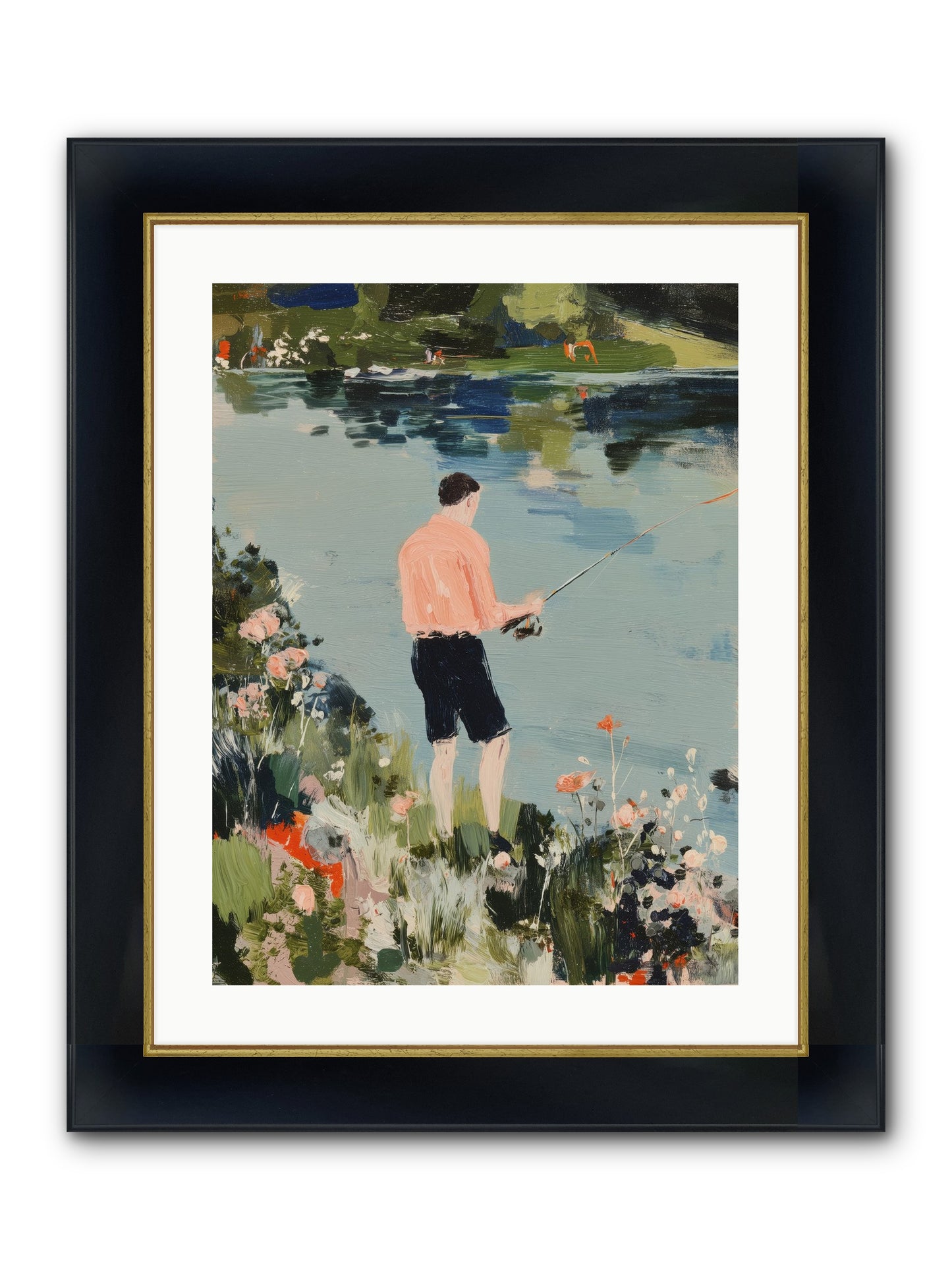 Waterfront Wisdom Framed Print - Wide Black w/Gold 18x24