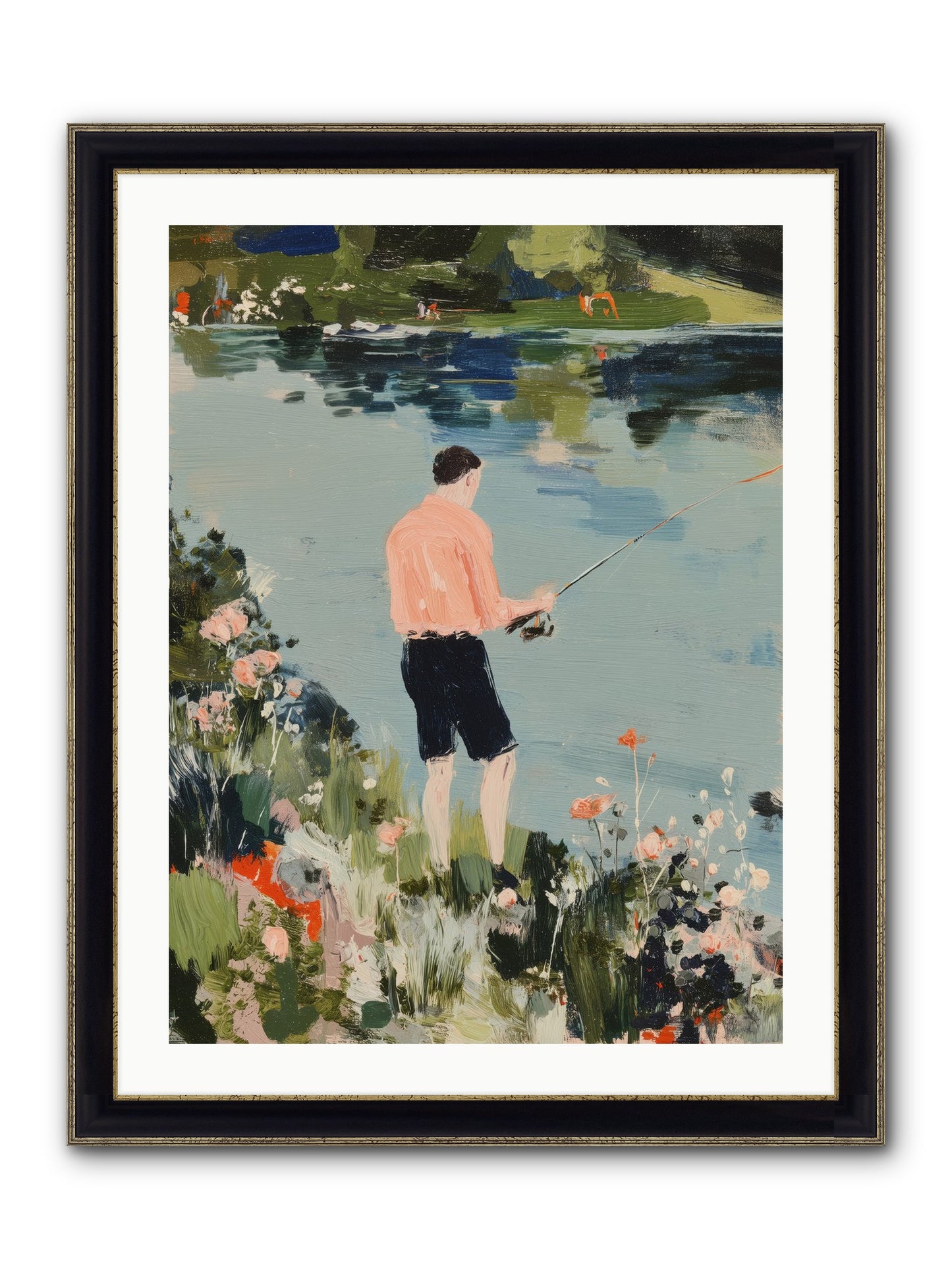 Waterfront Wisdom Framed Print - Black & Gold 24x32
