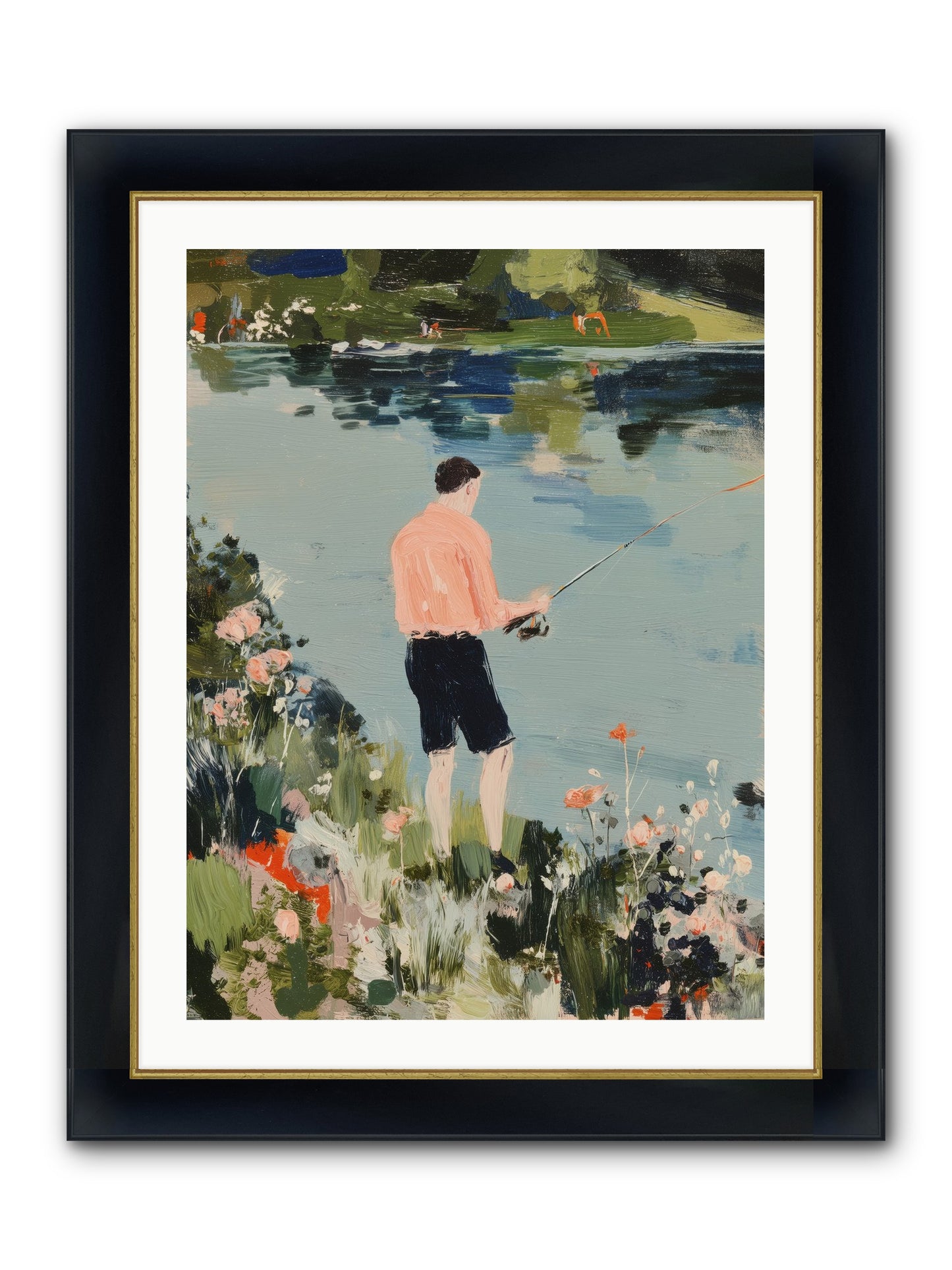 Waterfront Wisdom Framed Print - Wide Black w/Gold 24x32