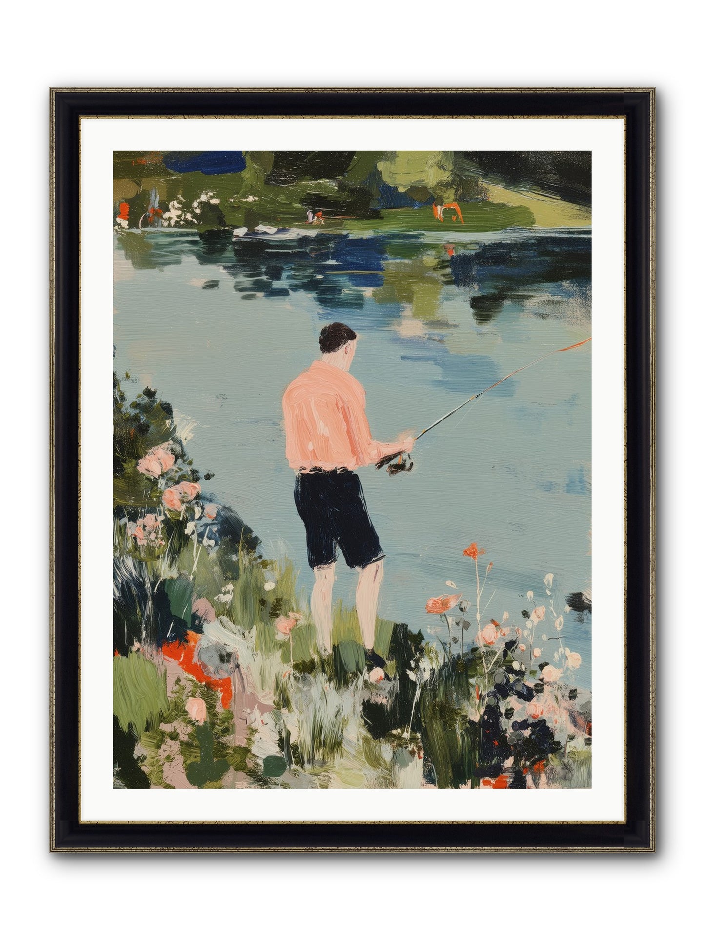 Waterfront Wisdom Framed Print - Black & Gold 30x40