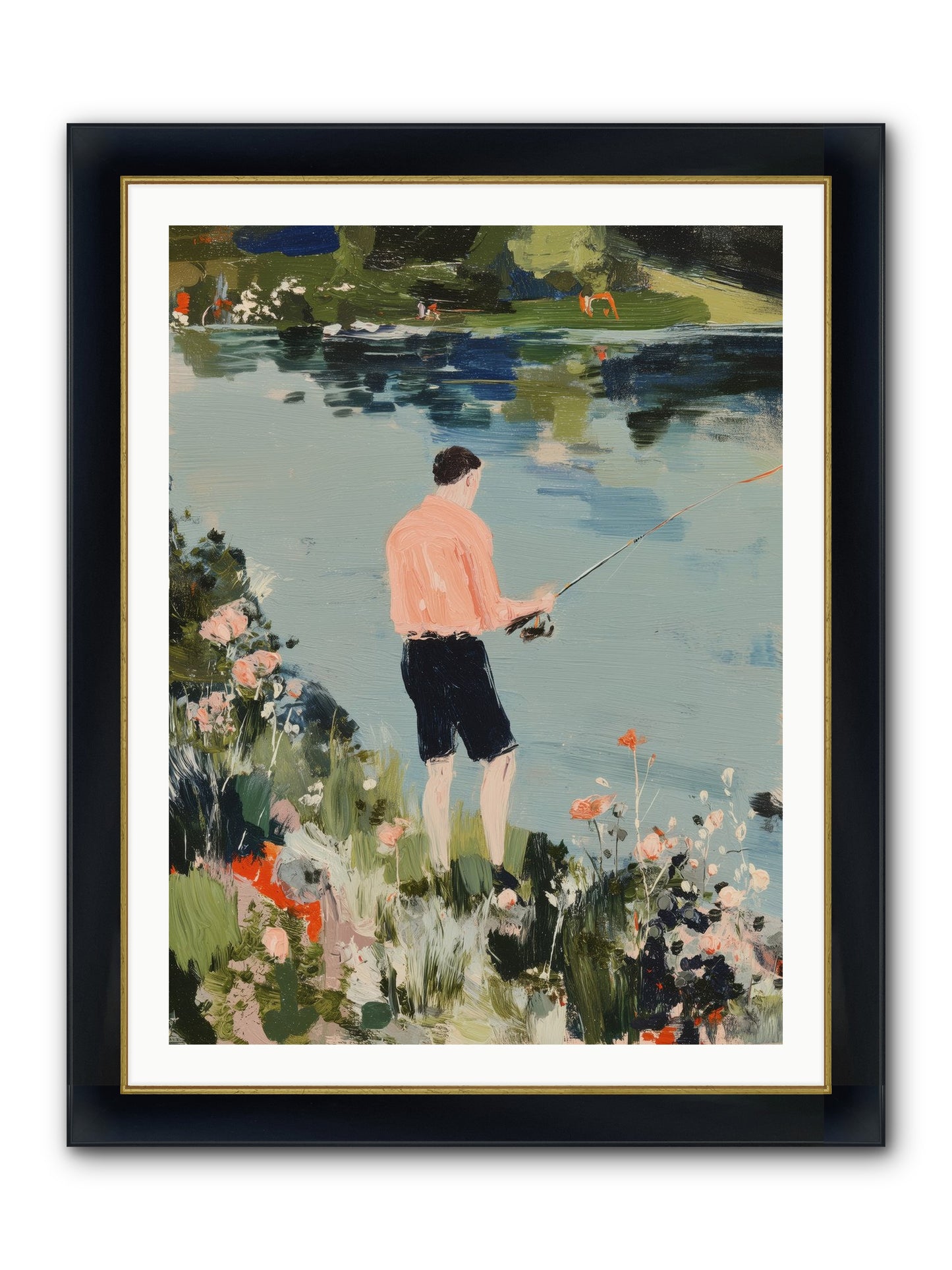 Waterfront Wisdom Framed Print - Wide Black w/Gold 30x40
