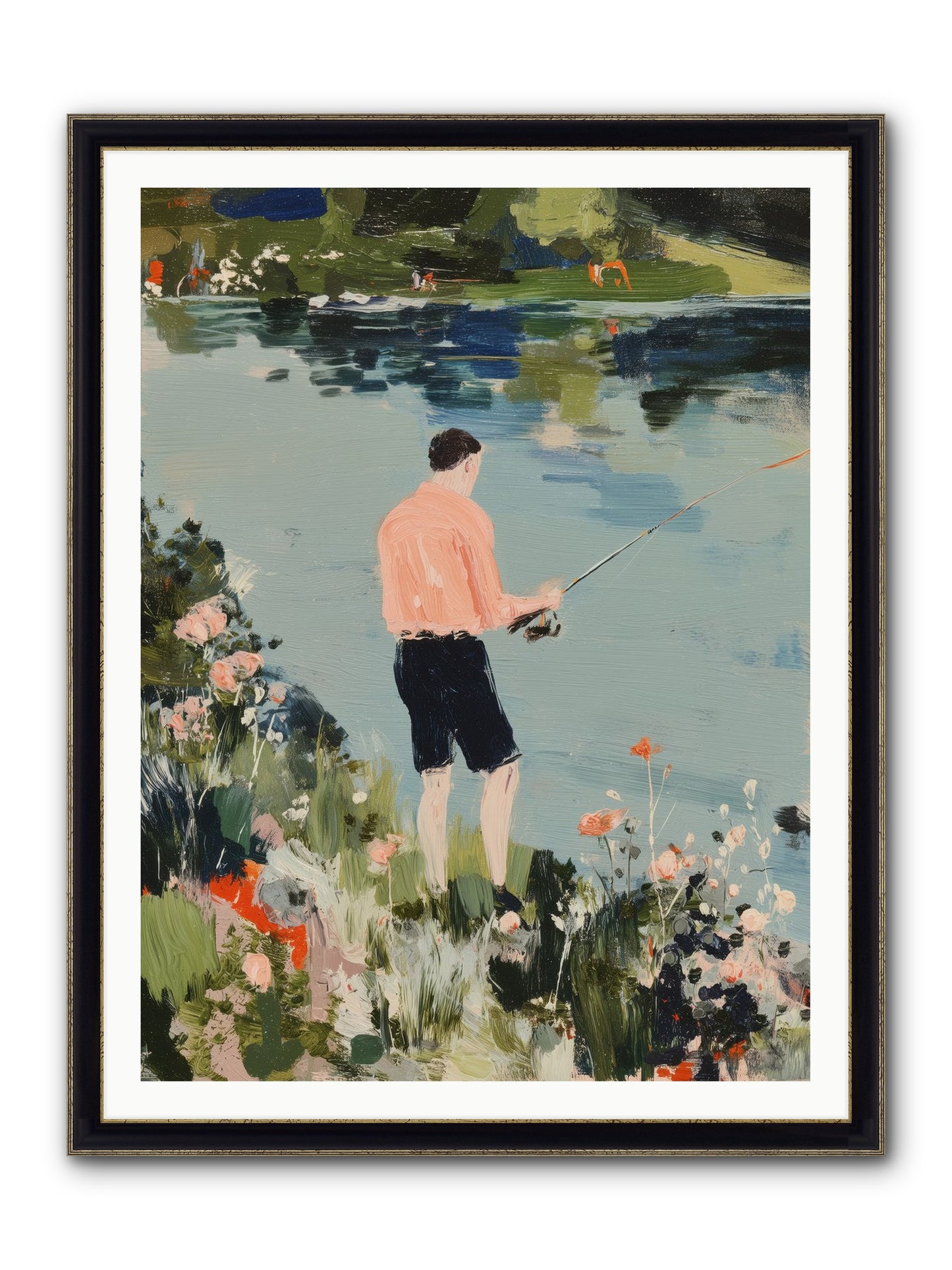 Waterfront Wisdom Framed Print - Black & Gold 36x48