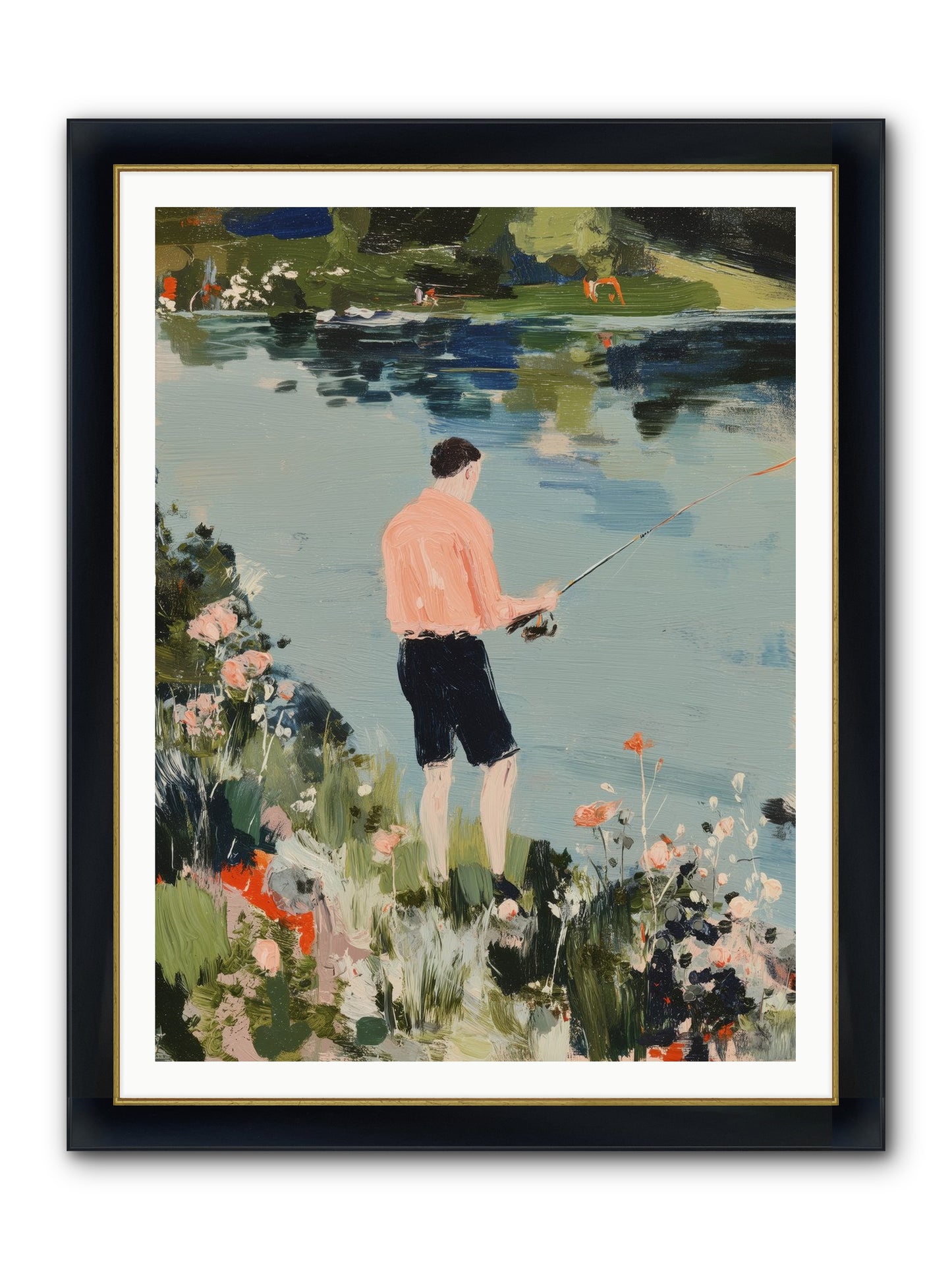Waterfront Wisdom Framed Print - Wide Black w/Gold 36x48