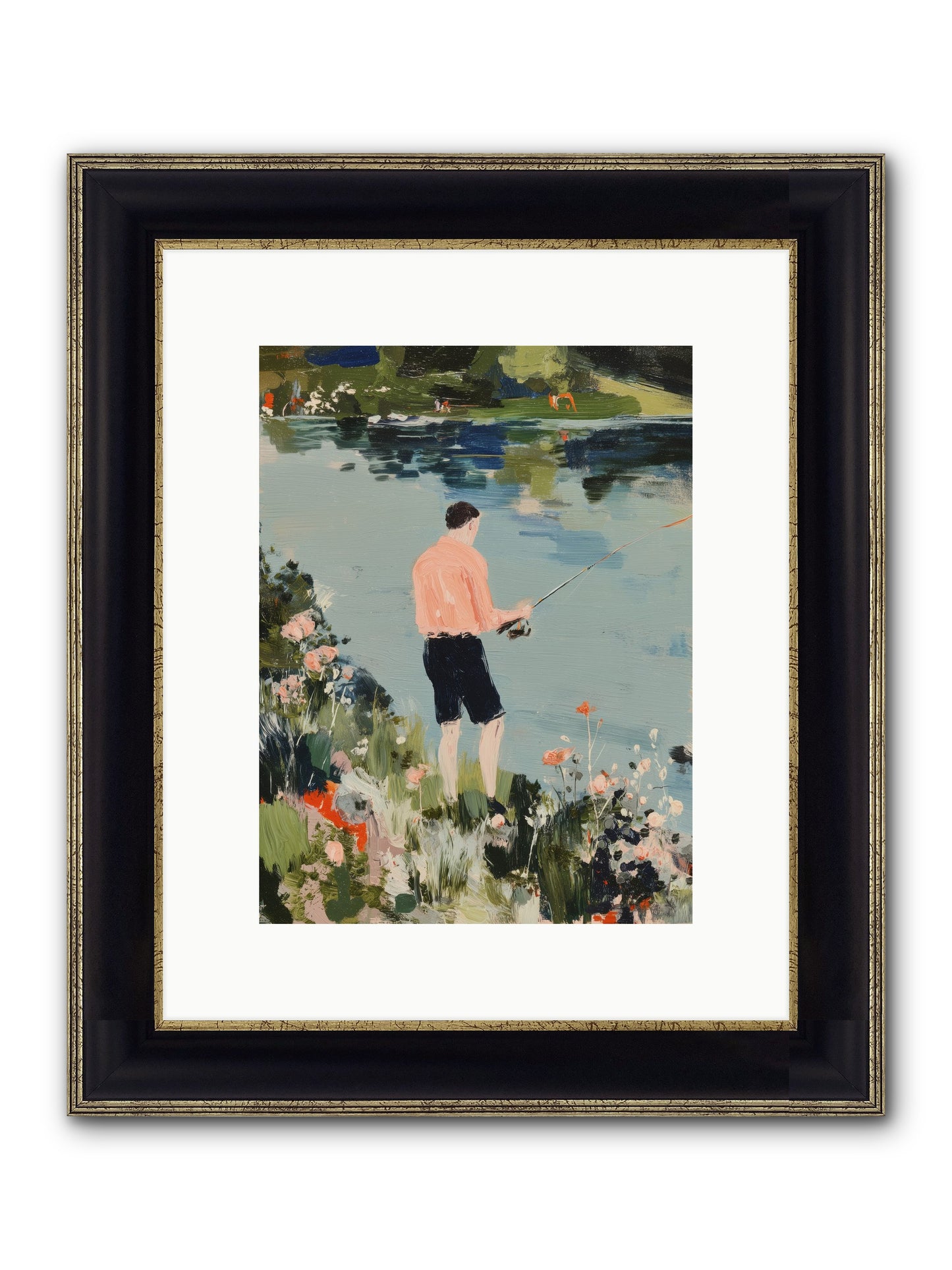 Waterfront Wisdom Framed Print - Black & Gold 9x12