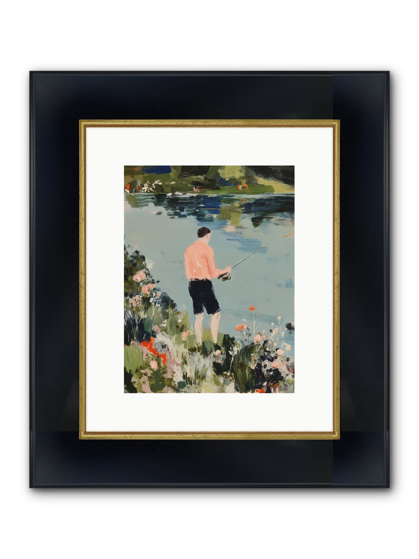 Waterfront Wisdom Framed Print - Wide Black w/Gold 9x12