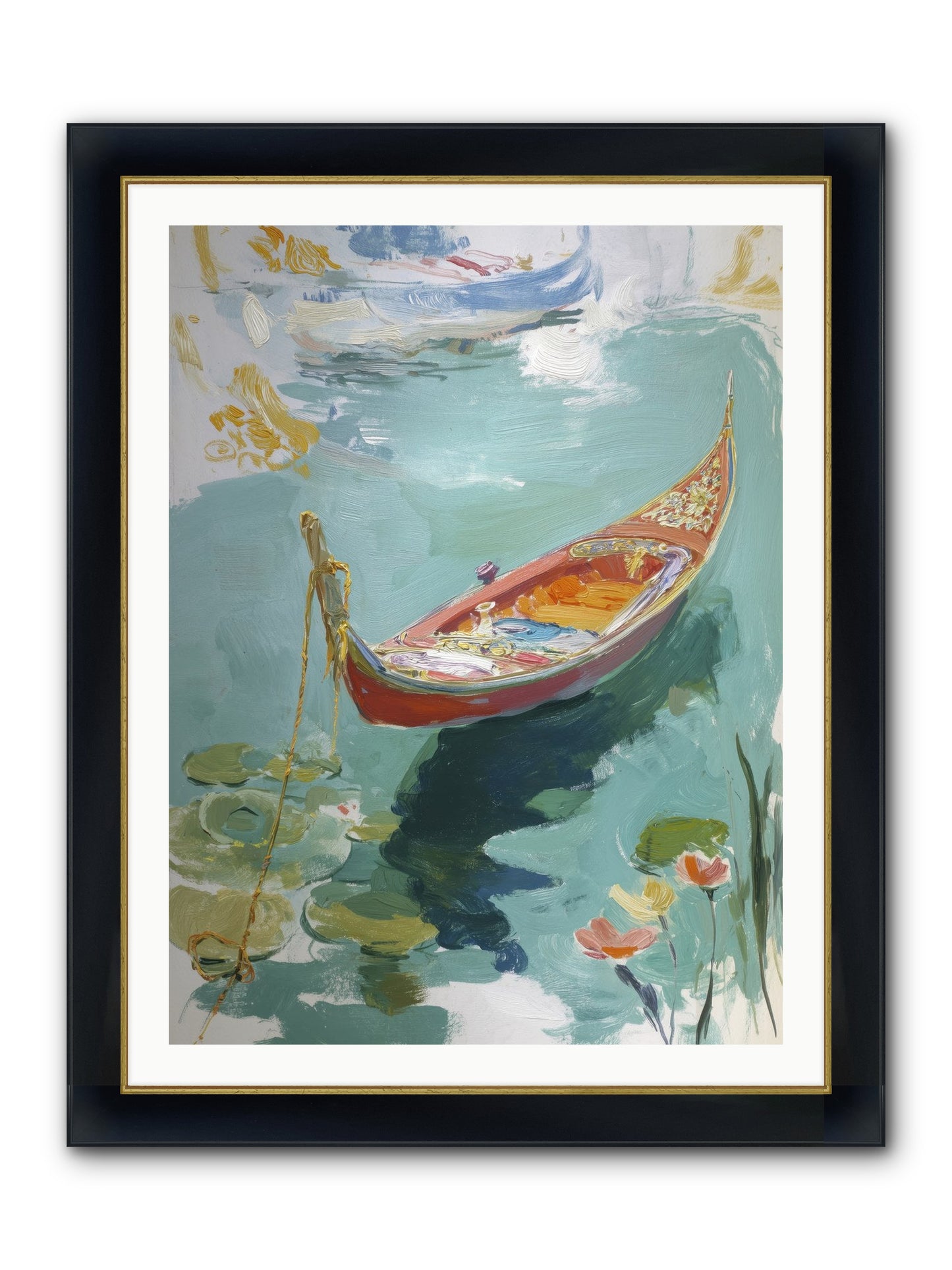 Waterway's Crown Jewel Framed Print - Wide Black w/Gold 30x40