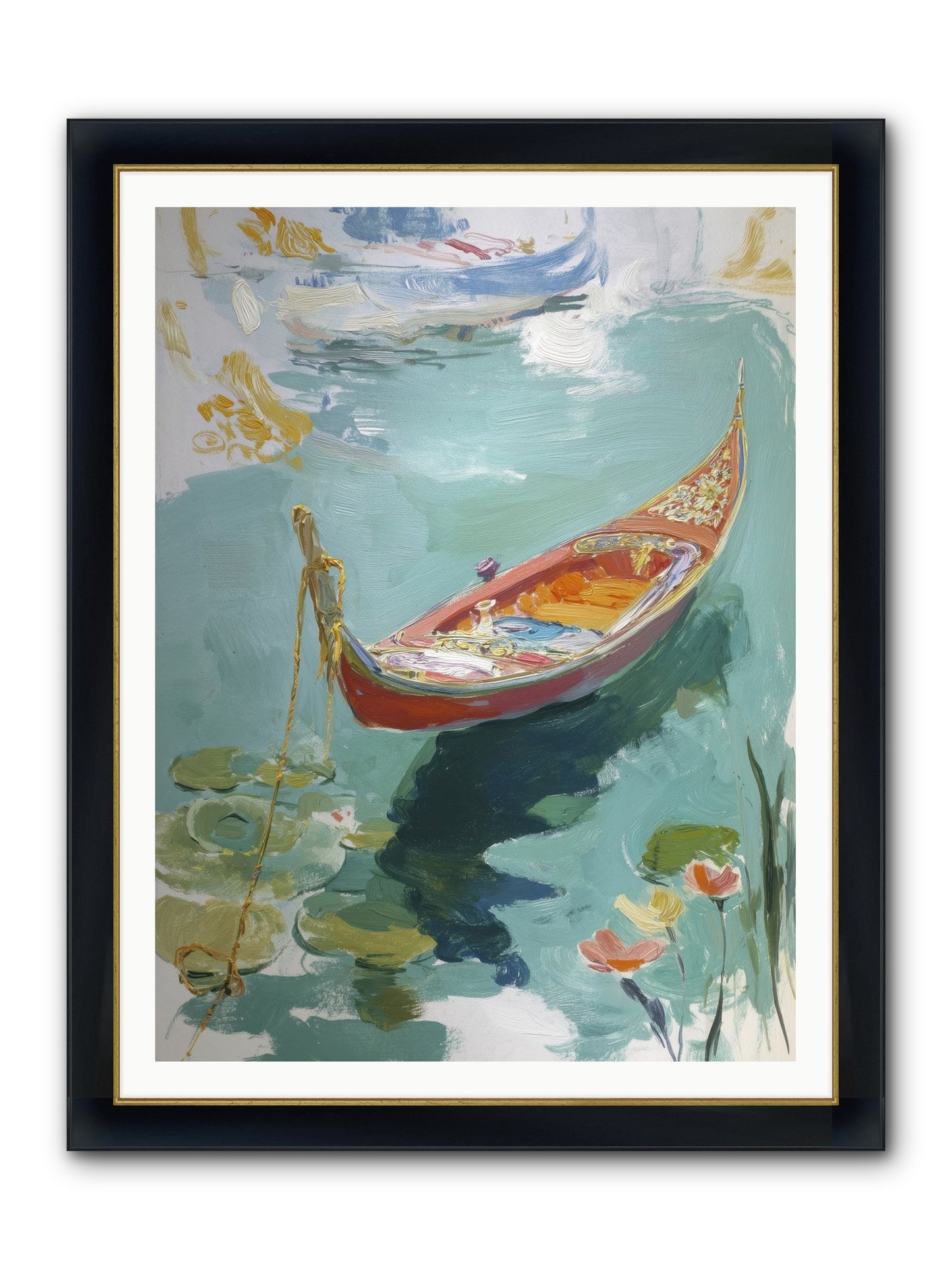 Waterway's Crown Jewel Framed Print - Wide Black w/Gold 36x48