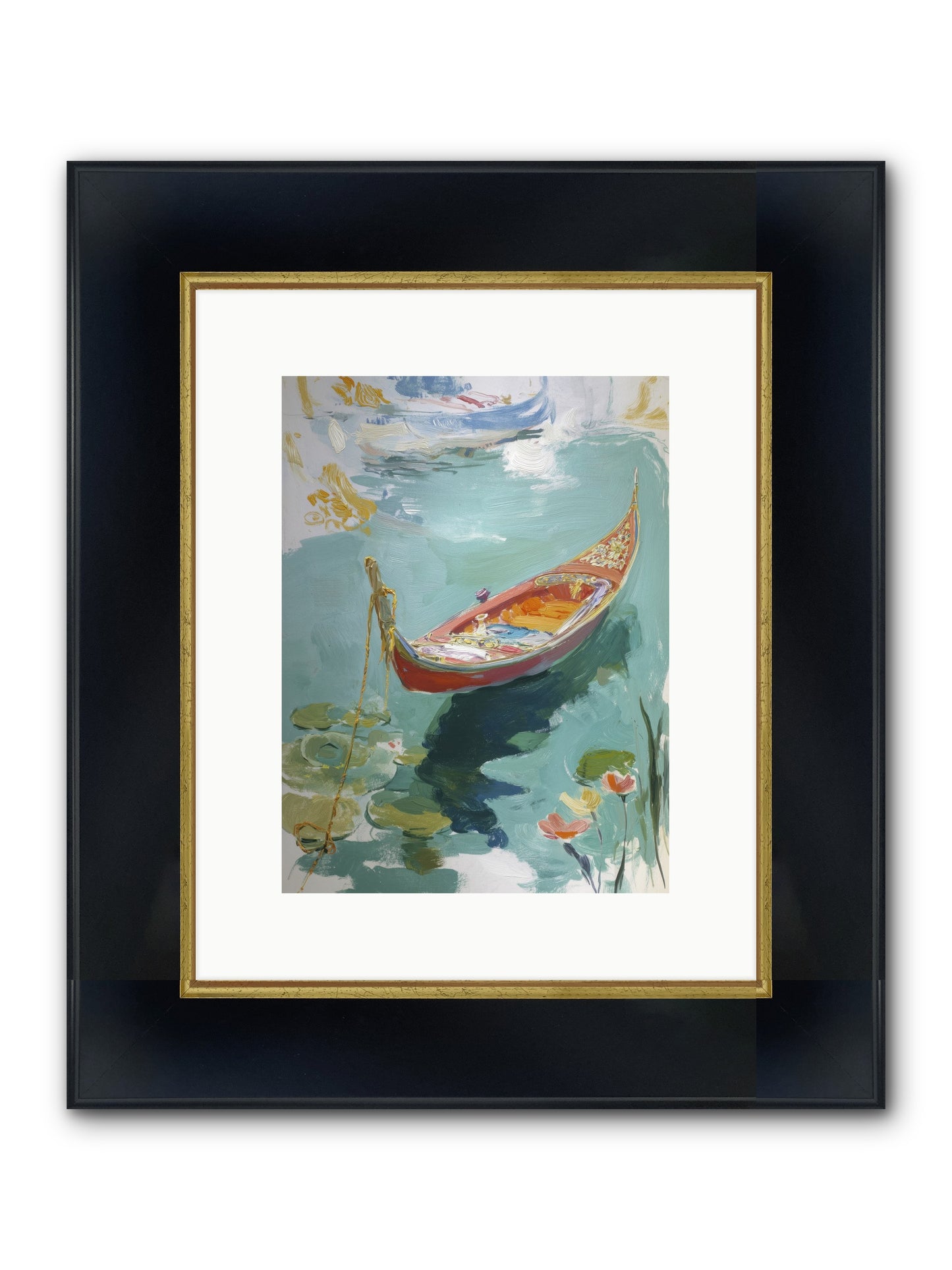 Waterway's Crown Jewel Framed Print - Wide Black w/Gold 9x12