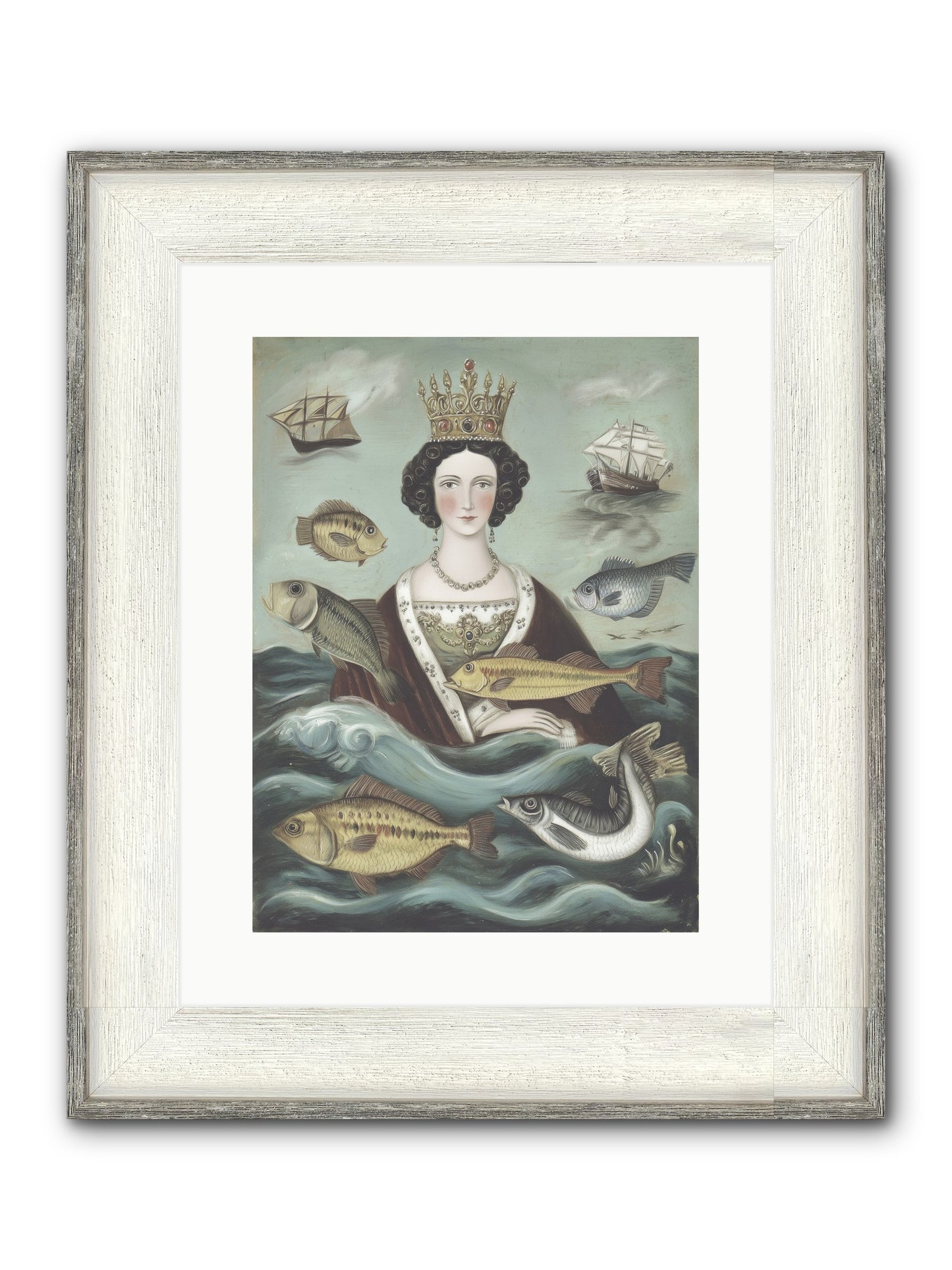 Wave Monarch Framed Print - Driftwood White 12x16