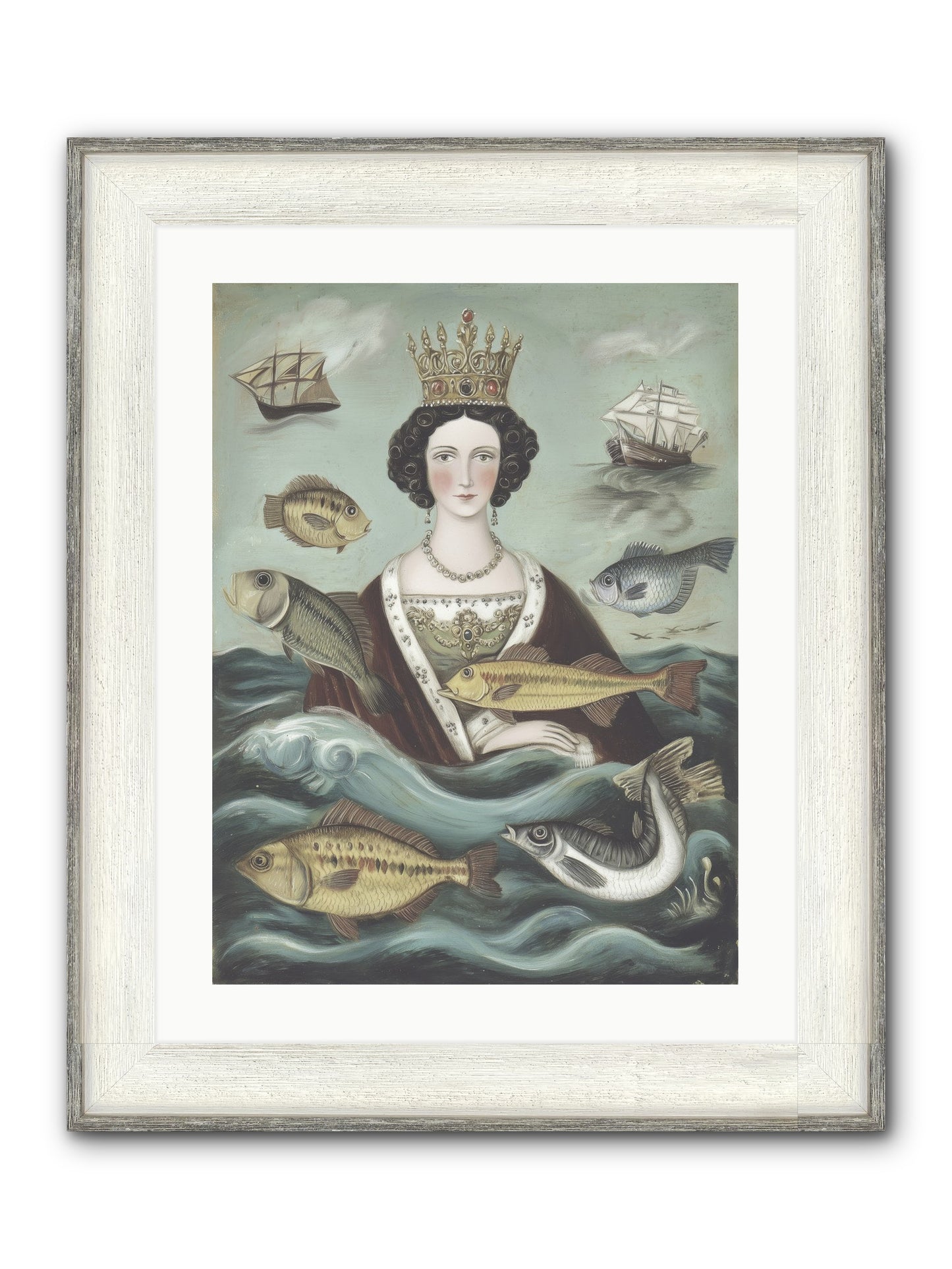 Wave Monarch Framed Print - Driftwood White 18x24