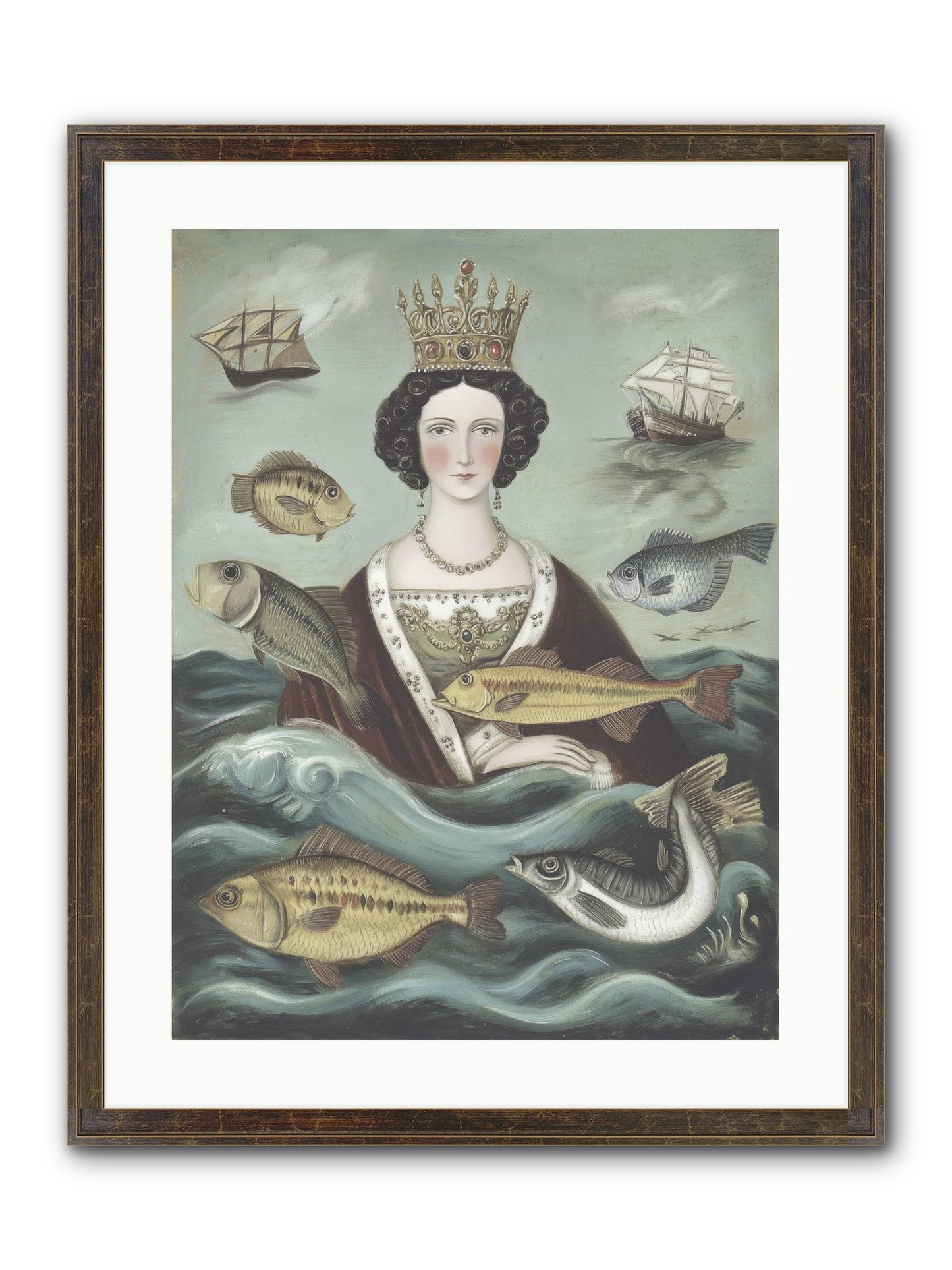 Wave Monarch Framed Print - Slimwoods Black/Gold 18x24