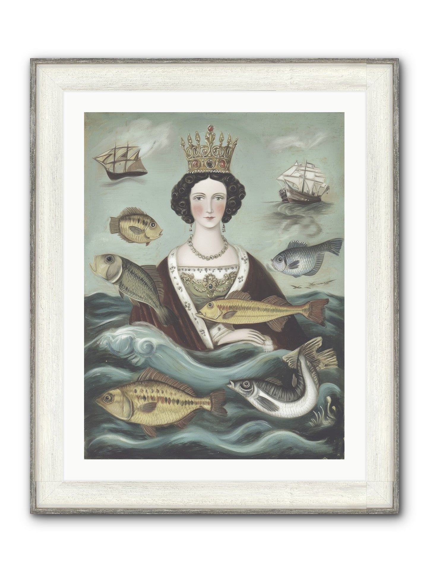 Wave Monarch Framed Print - Driftwood White 24x32