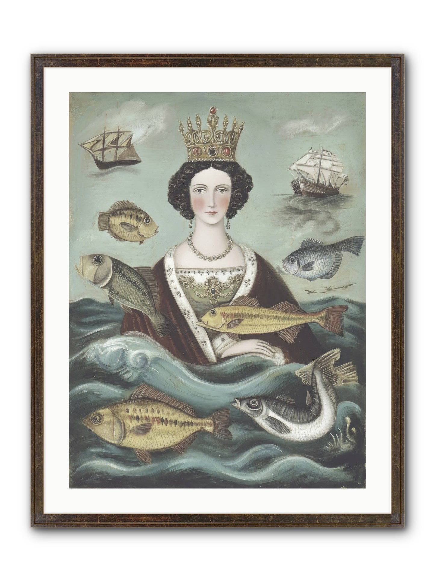 Wave Monarch Framed Print - Slimwoods Black/Gold 24x32