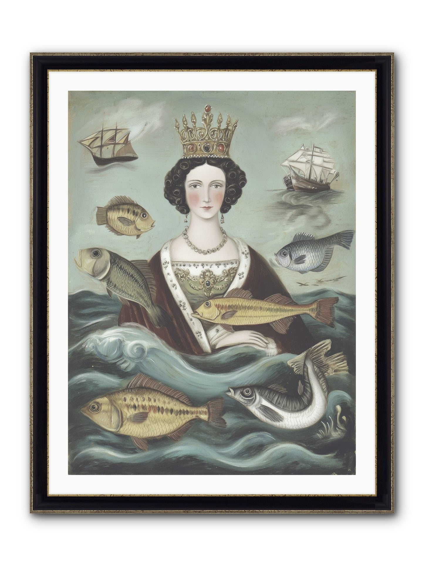 Wave Monarch Framed Print - Black & Gold 30x40
