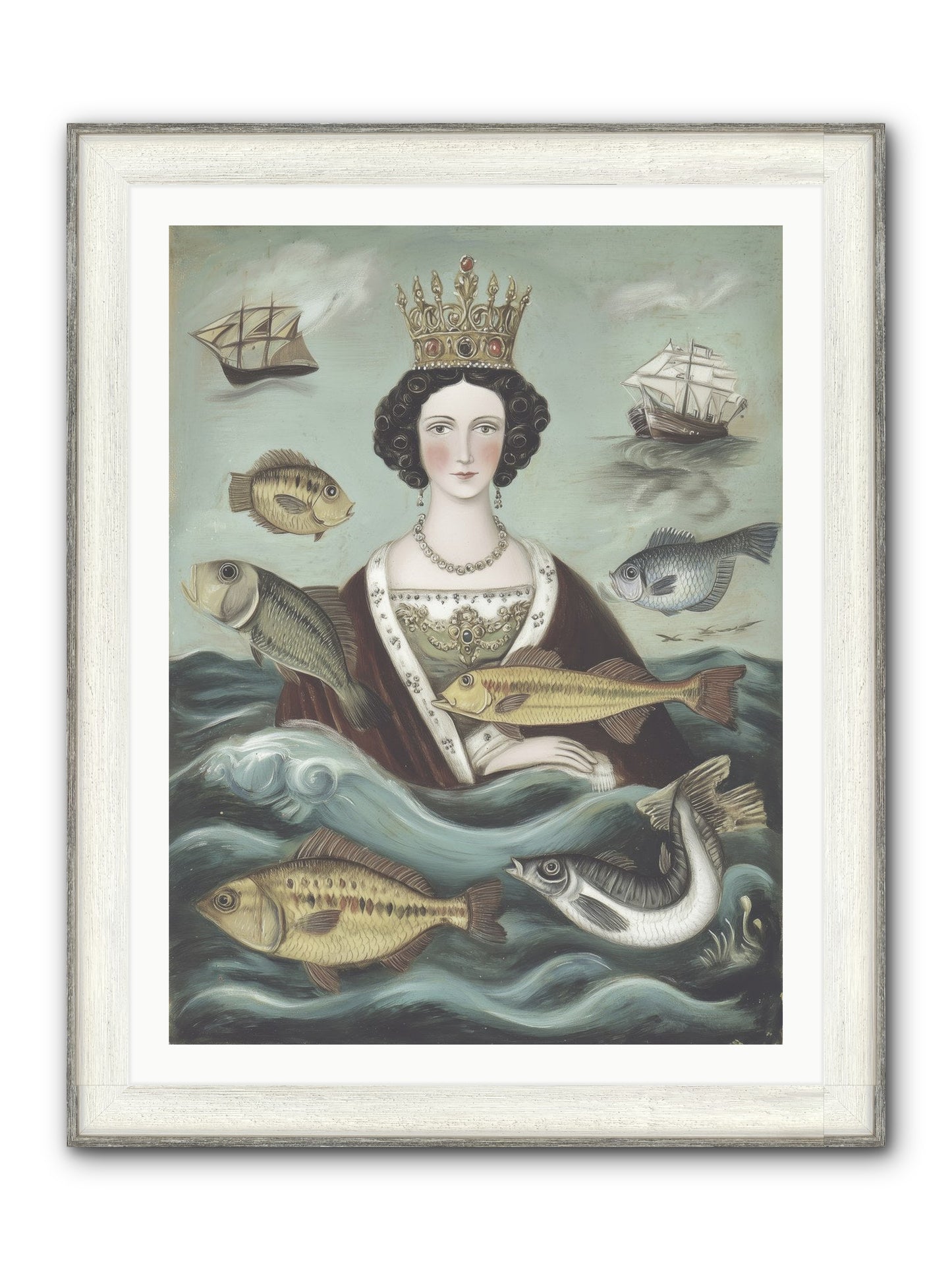 Wave Monarch Framed Print - Driftwood White 30x40