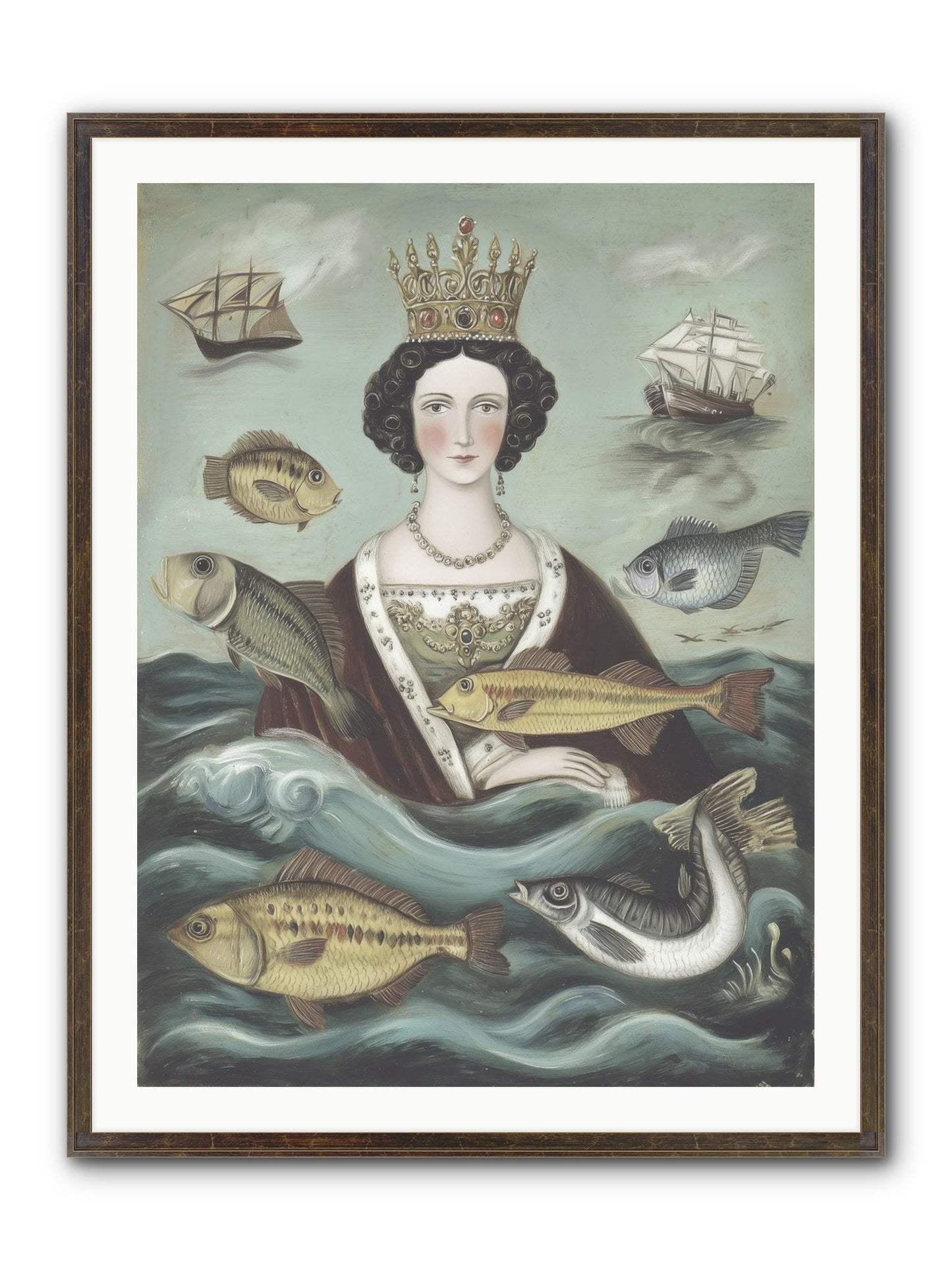 Wave Monarch Framed Print - Slimwoods Black/Gold 30x40
