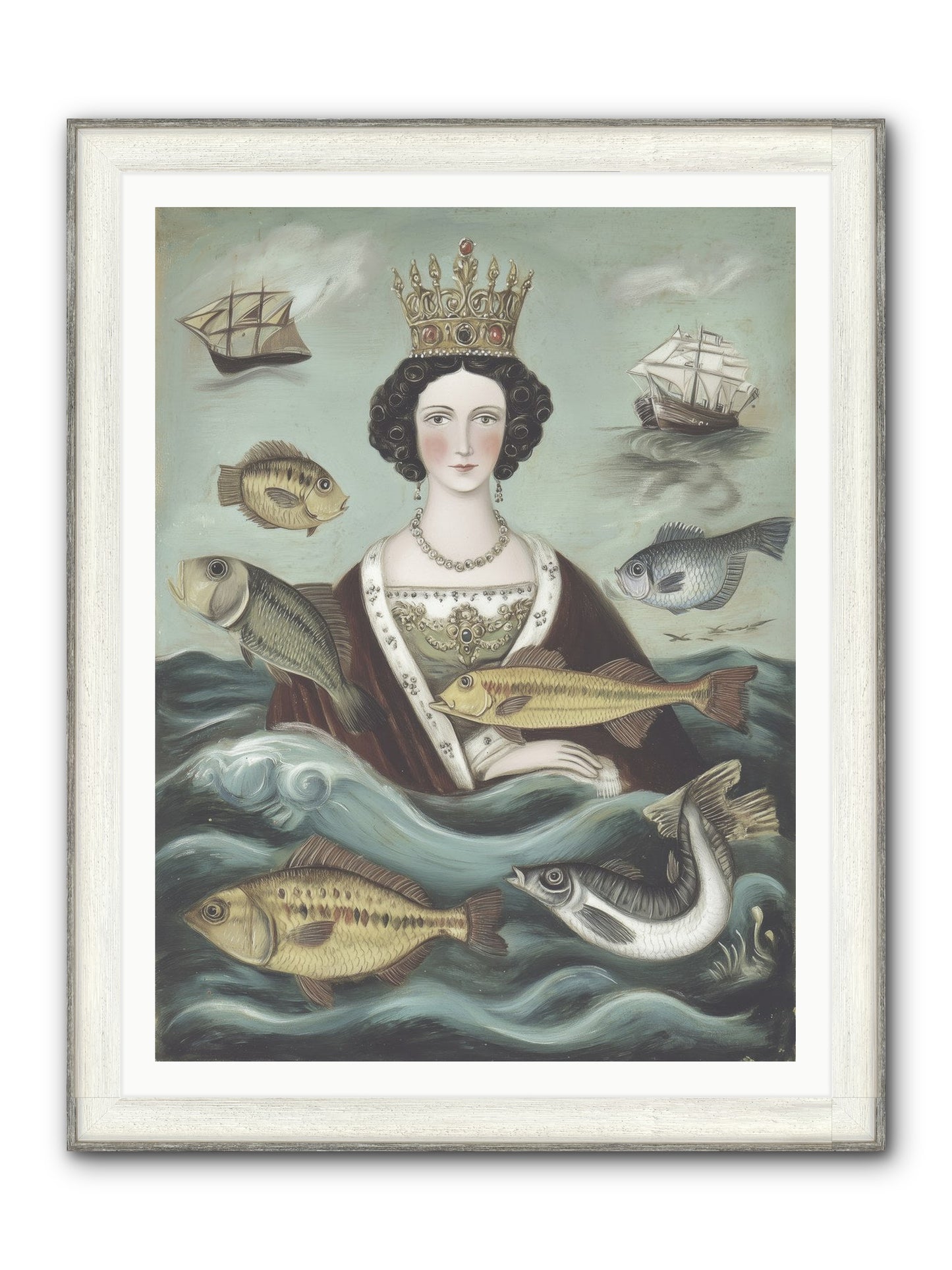 Wave Monarch Framed Print - Driftwood White 36x48