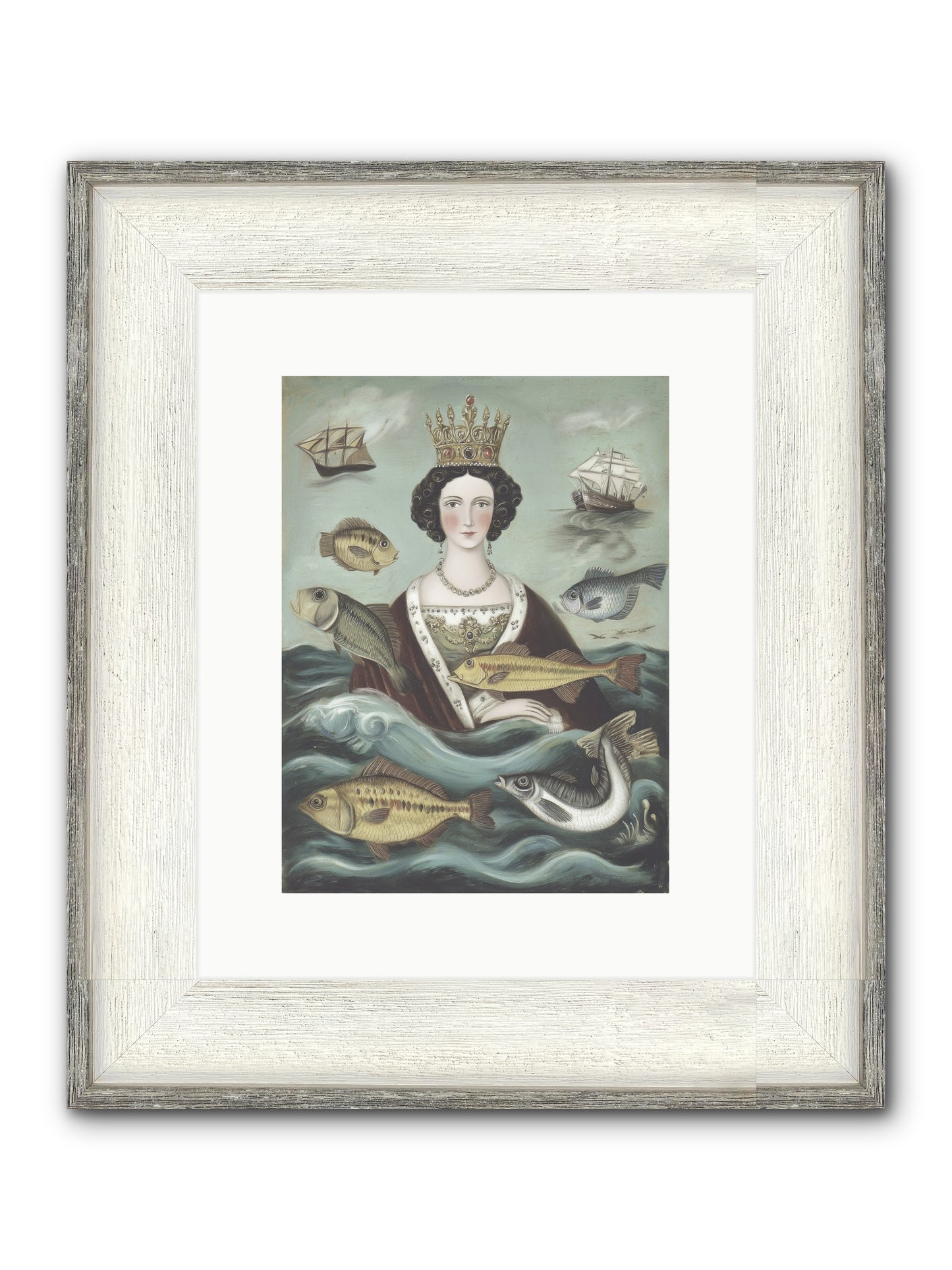 Wave Monarch Framed Print - Driftwood White 9x12
